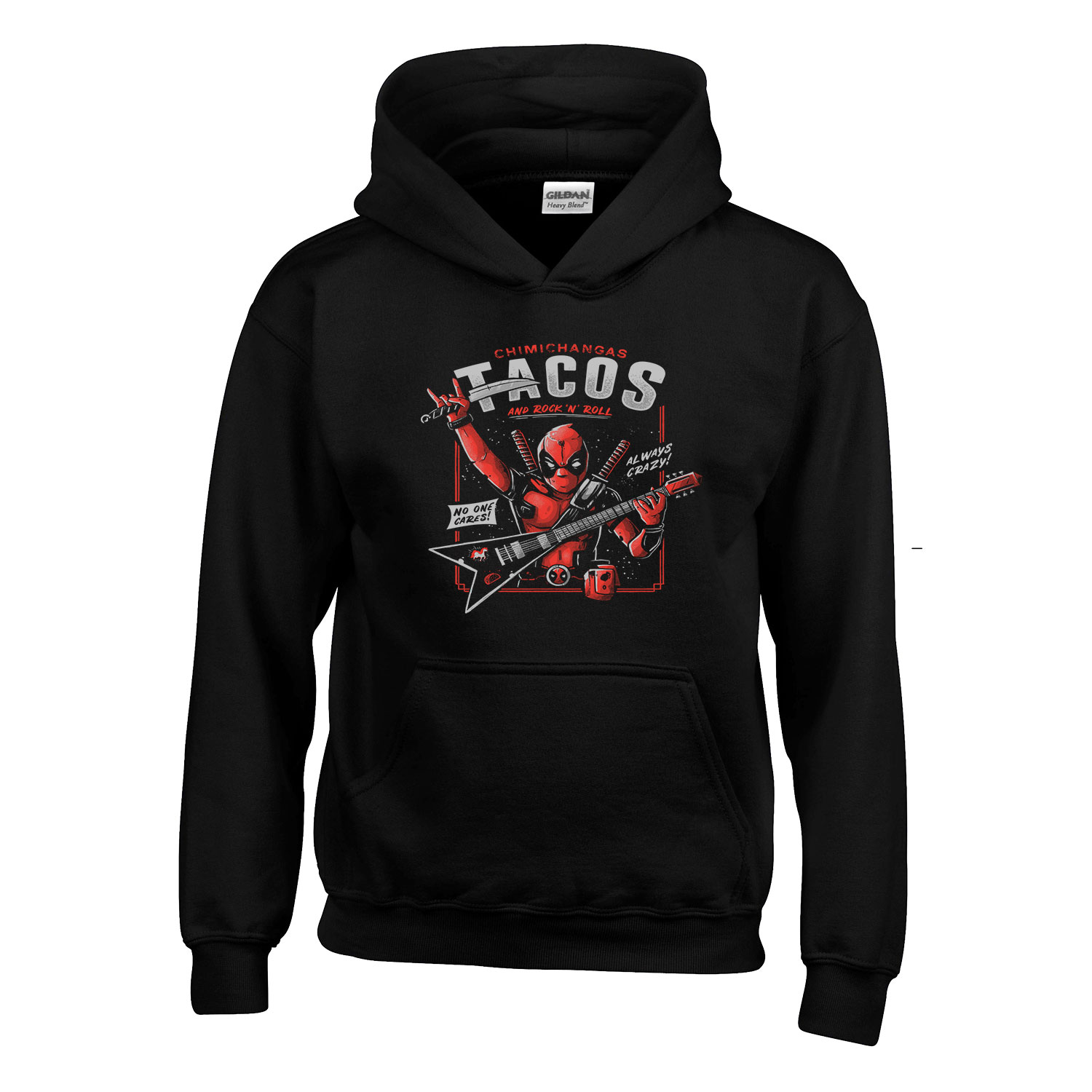 deadpool tacos chimichanga Fekete Gyerek Kapucnis Pulóver