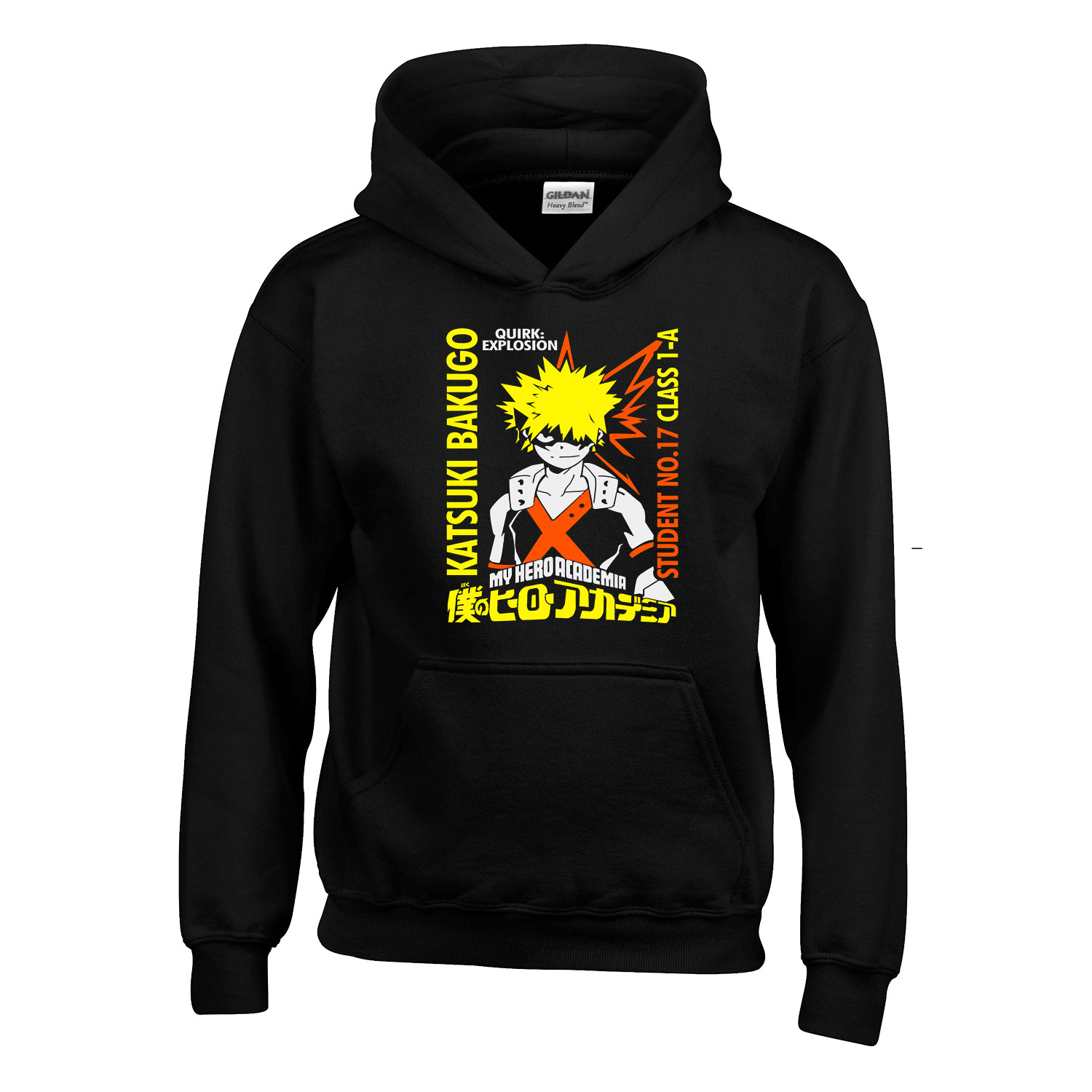 bakugo kacchan my hero academia hősakadémia Fekete Gyerek Kapucnis Pulóver