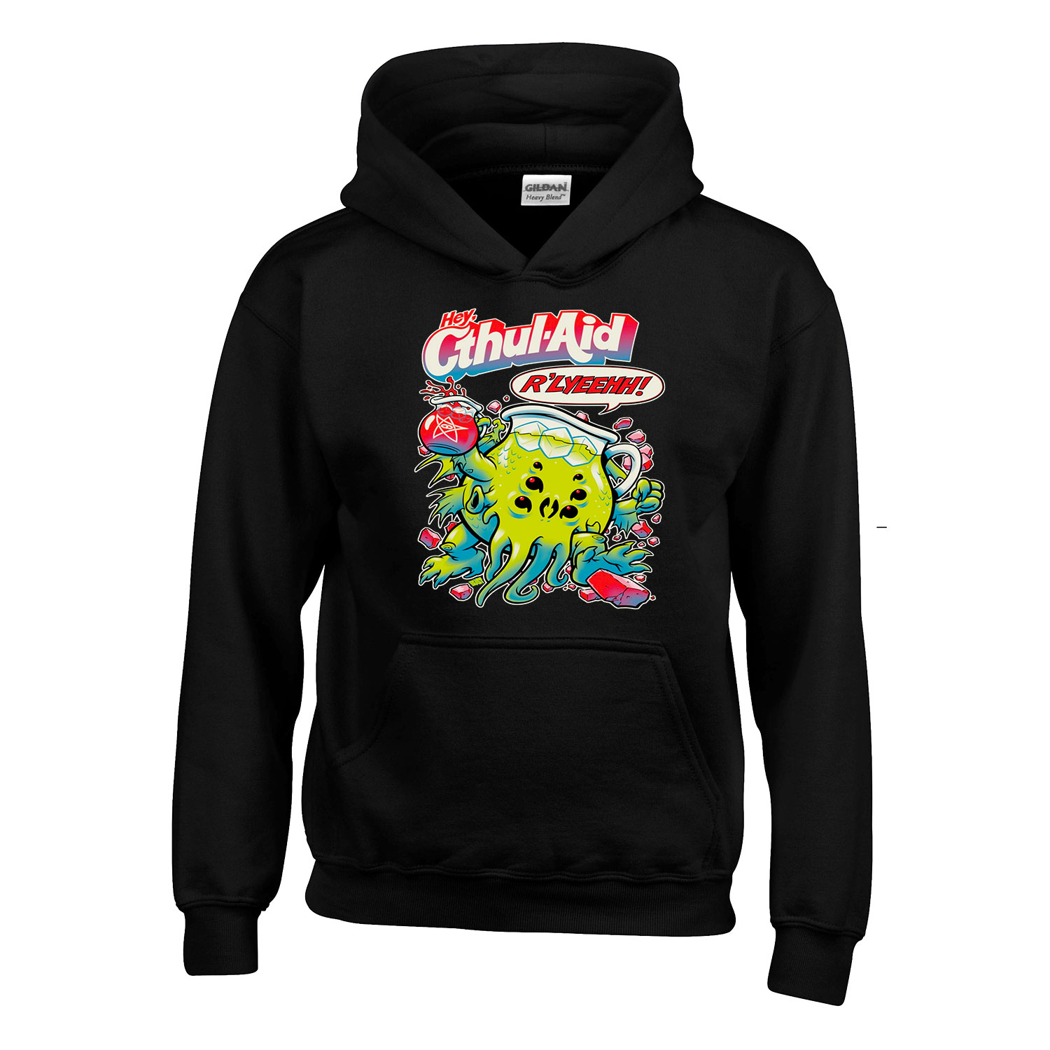 cthulhu chutulu hp lovecraft kool aid Fekete Gyerek Kapucnis Pulóver