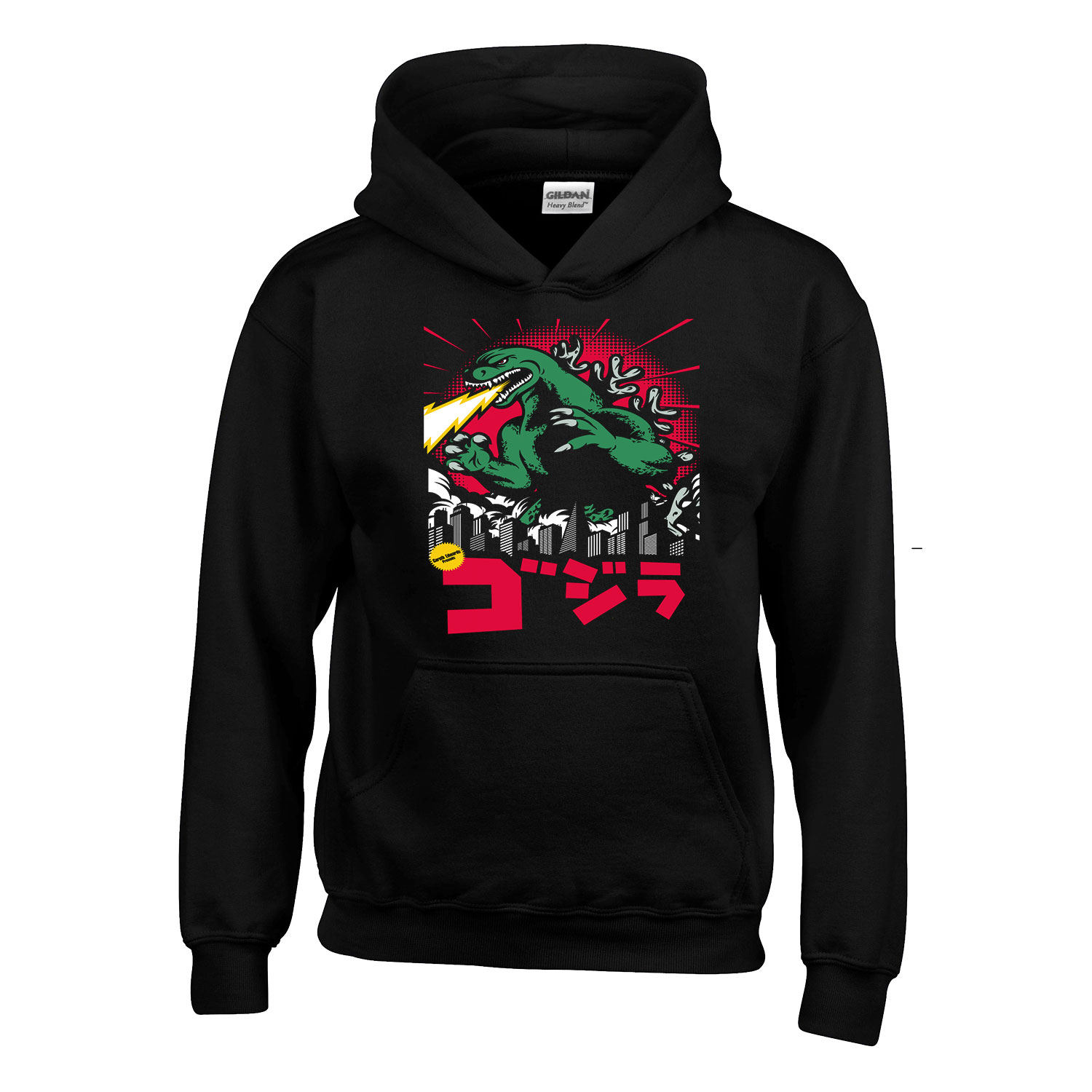 godzilla Fekete Gyerek Kapucnis Pulóver