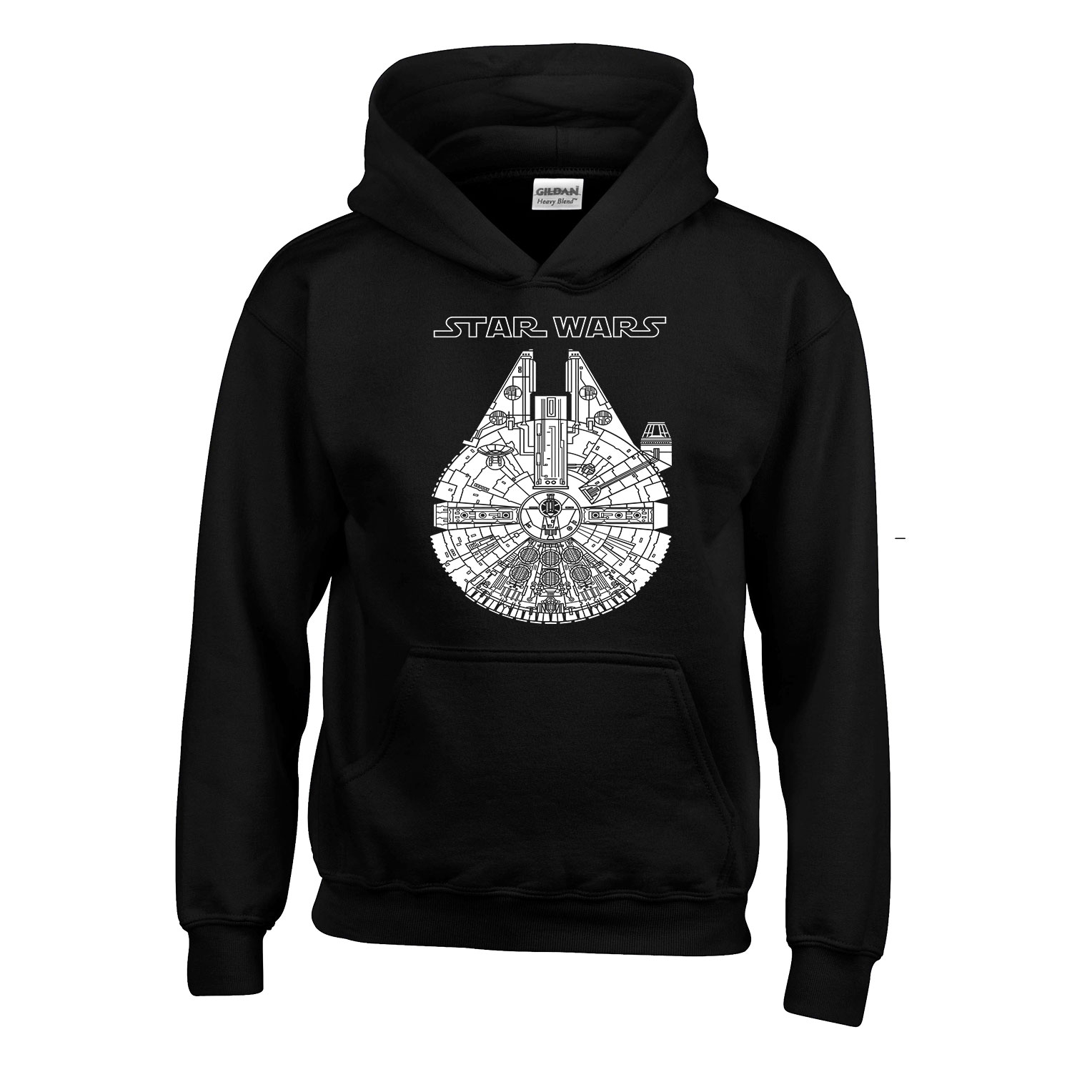 star wars ezeréves sólyom Fekete Gyerek Kapucnis Pulóver