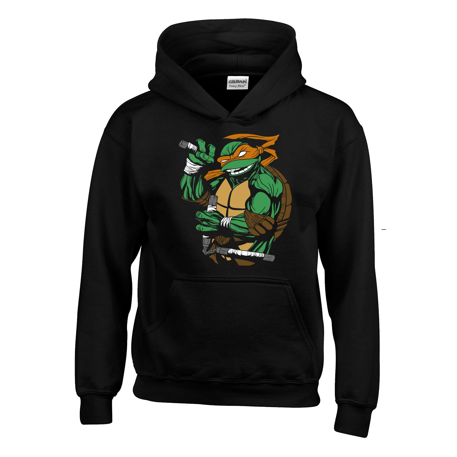Michelangelo tini ninja teknőcök tmnt Fekete Gyerek Kapucnis Pulóver
