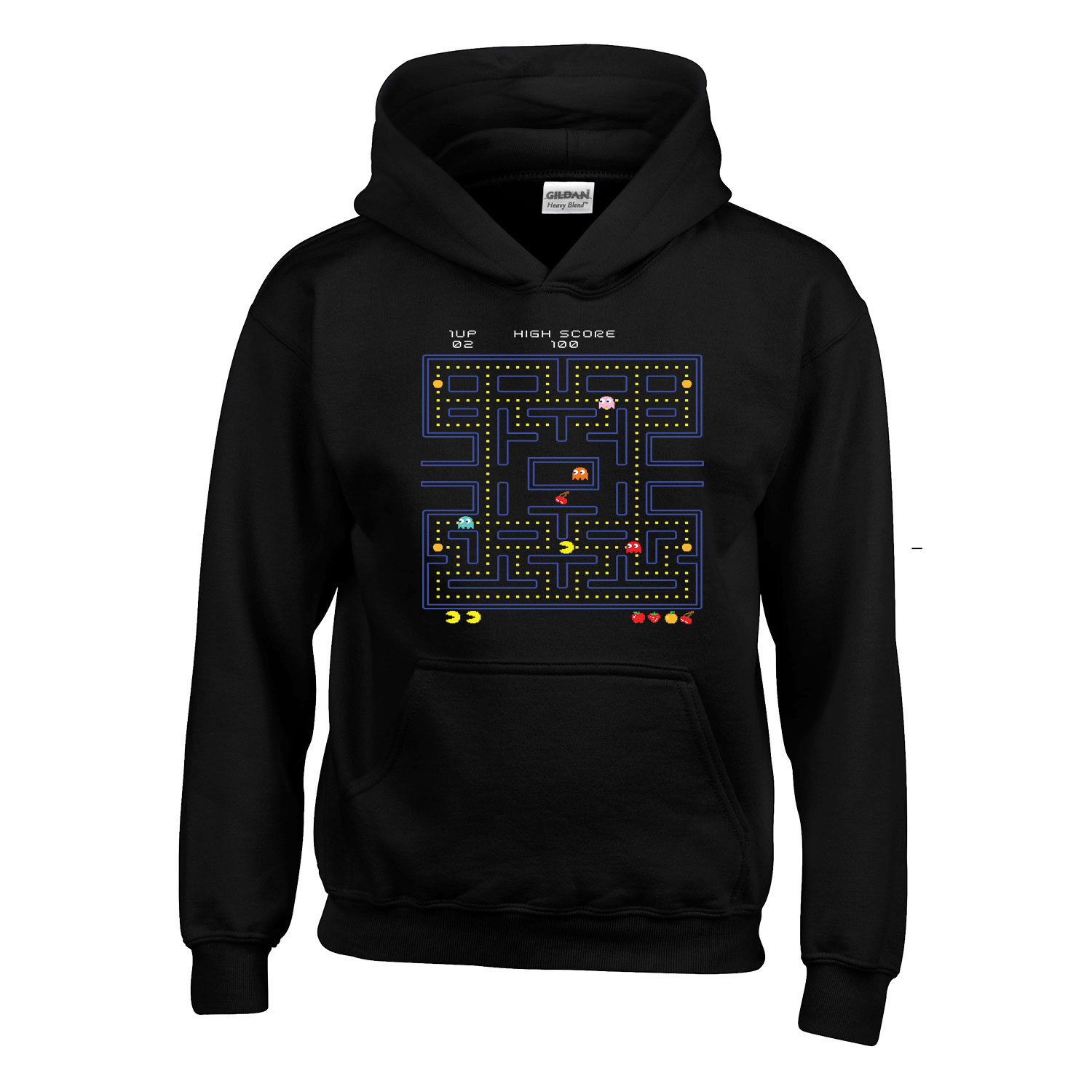 pac man Fekete Gyerek Kapucnis Pulóver