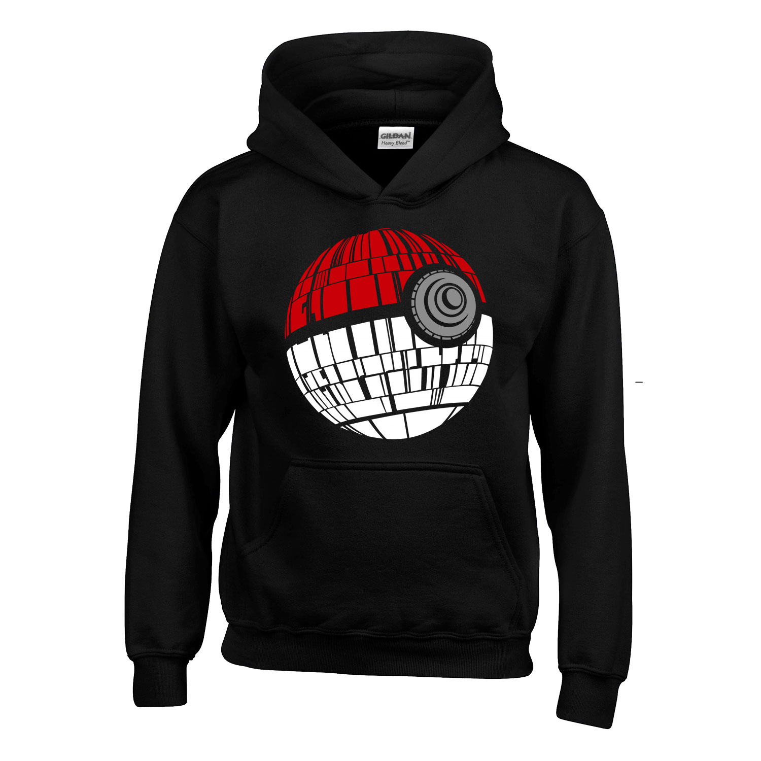 Pokemon Death Star Halálcsillag Pokelabda Fekete Gyerek Kapucnis Pulóver