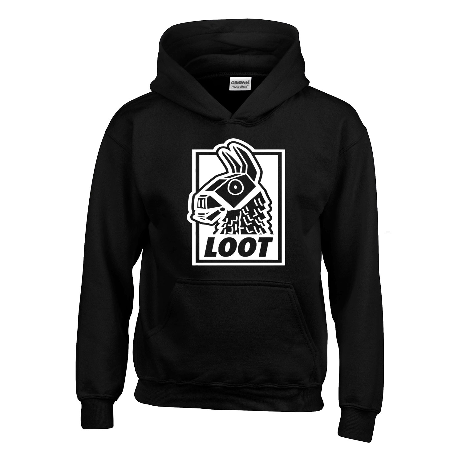 Fortnite loot láma Fekete Gyerek Kapucnis Pulóver