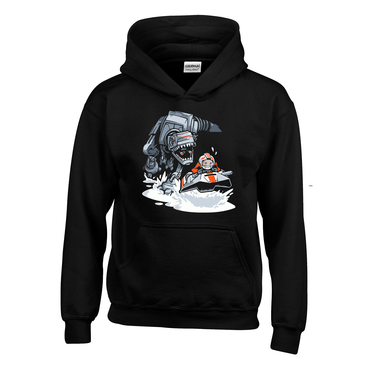 Star Wars Jurrasic Park atat humor Fekete Gyerek Kapucnis Pulóver