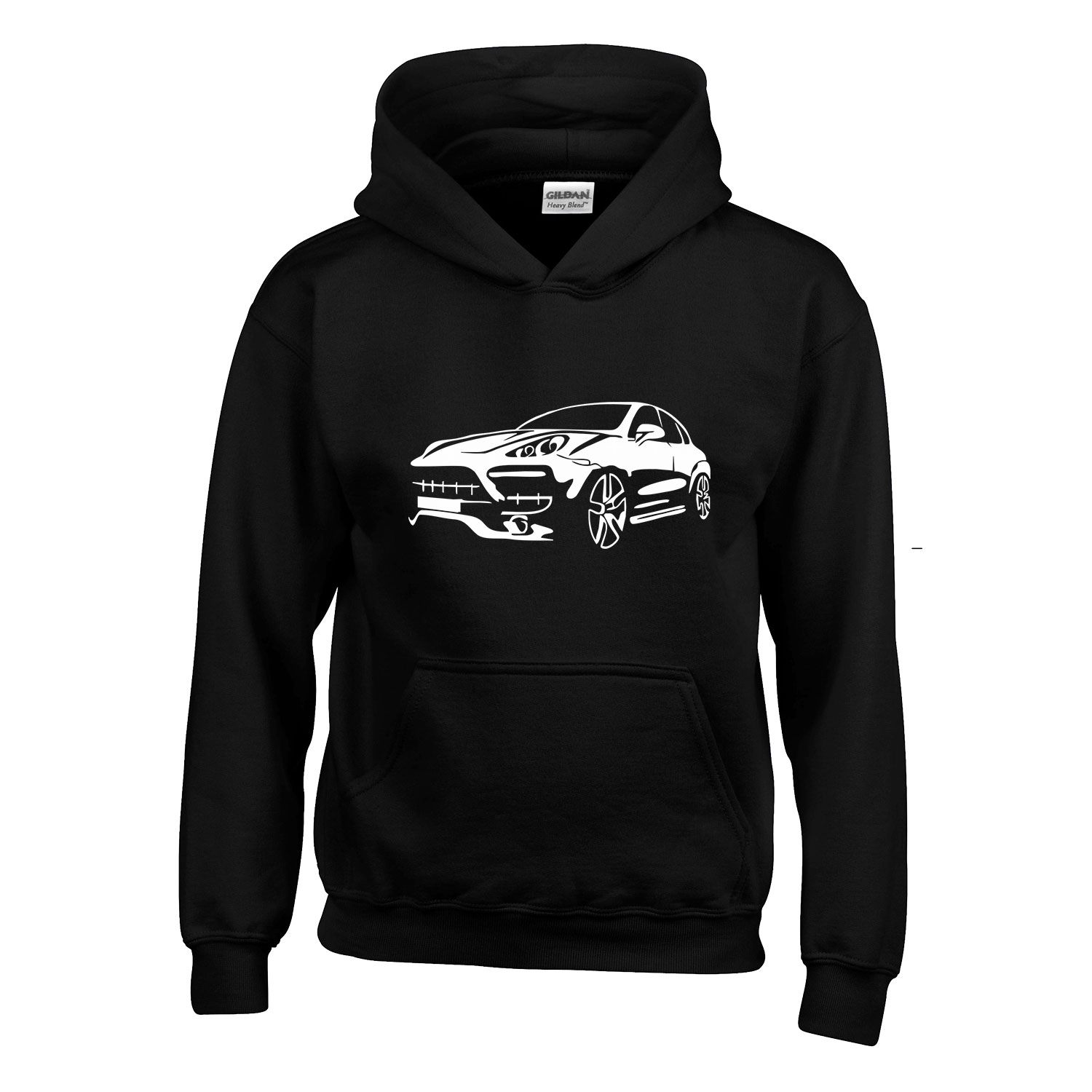 porsche cayenne Fekete Gyerek Kapucnis Pulóver