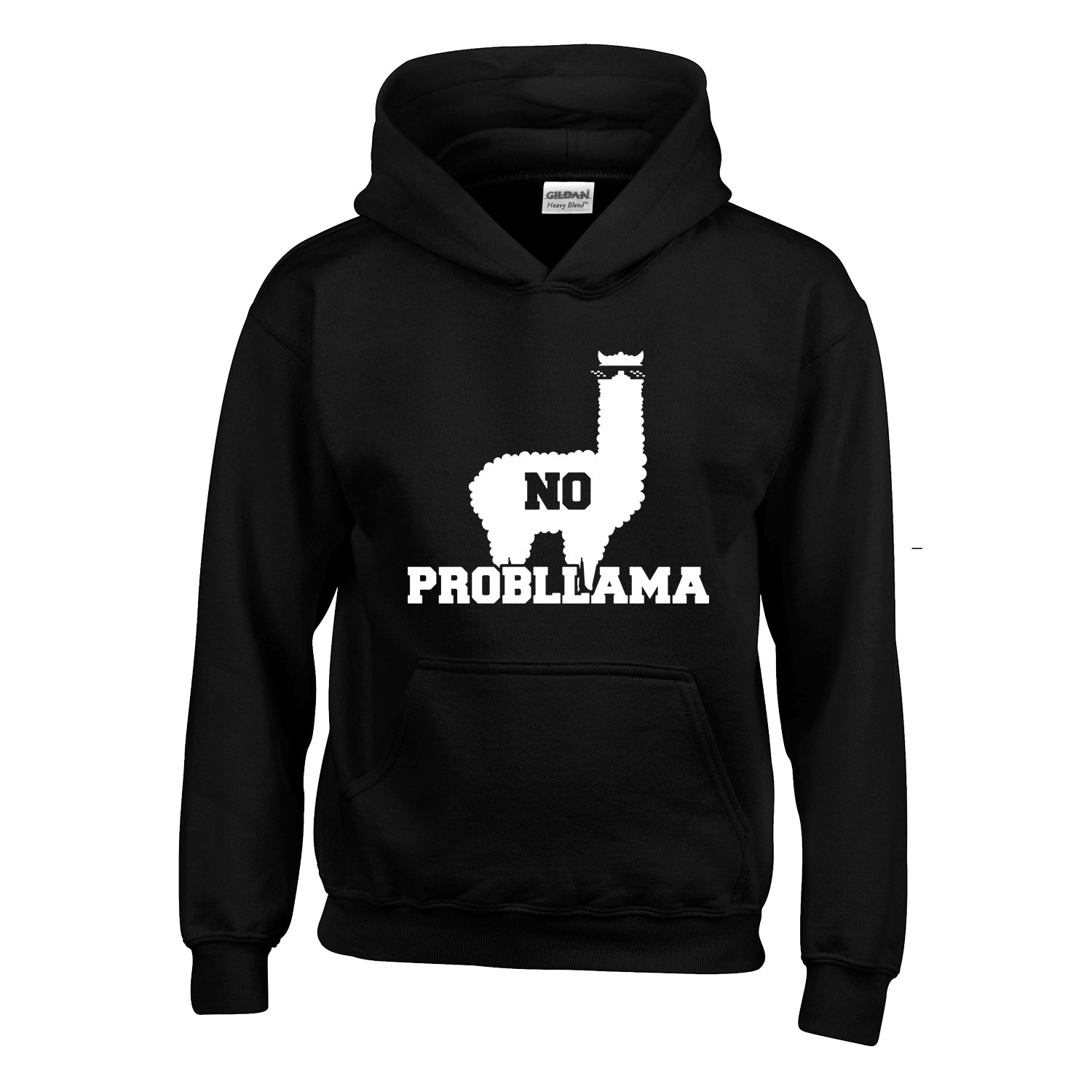 no probllama láma Fekete Gyerek Kapucnis Pulóver
