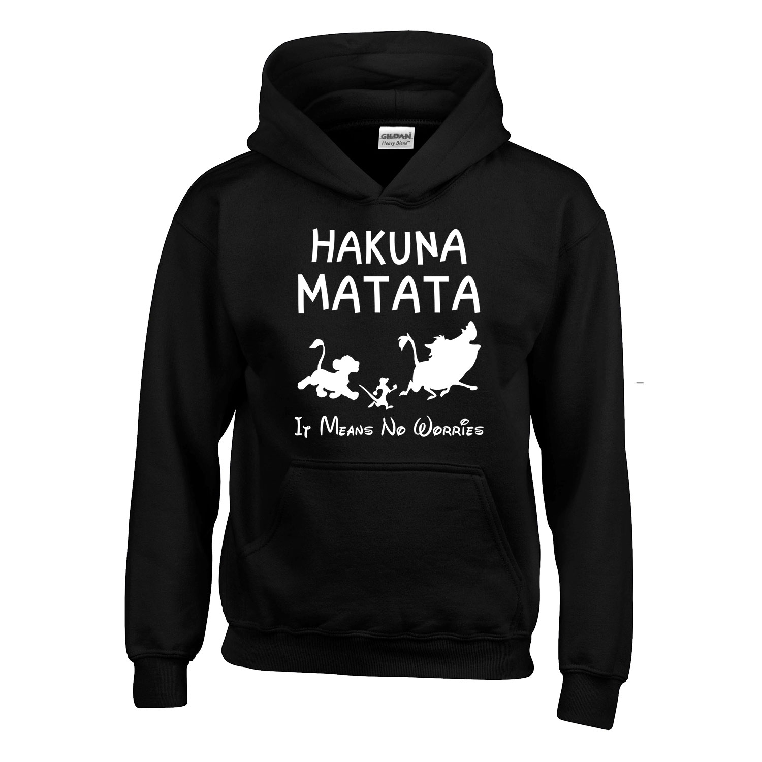 hakuna matata az oroszlánkirály Fekete Gyerek Kapucnis Pulóver