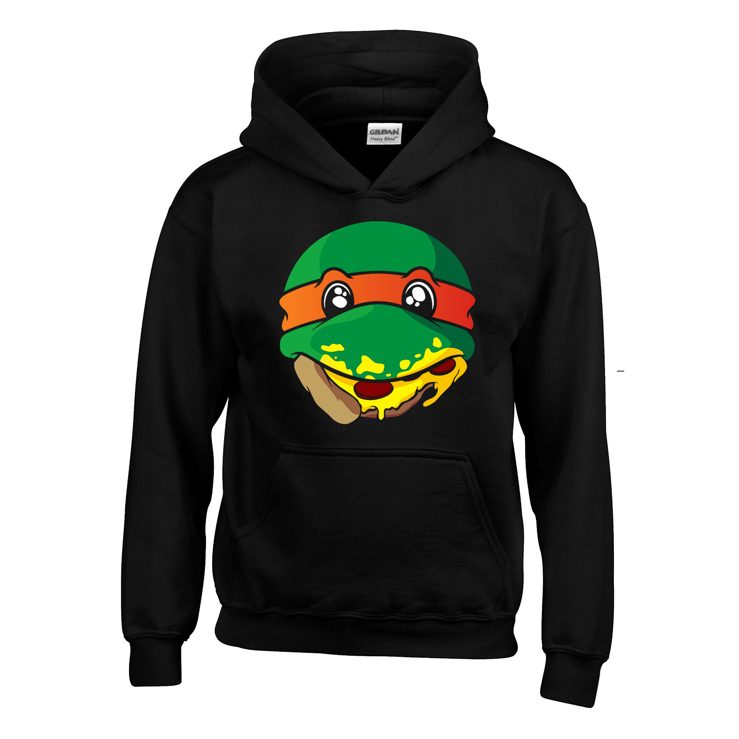 tini ninja teknőcök pizza Fekete Gyerek Kapucnis Pulóver