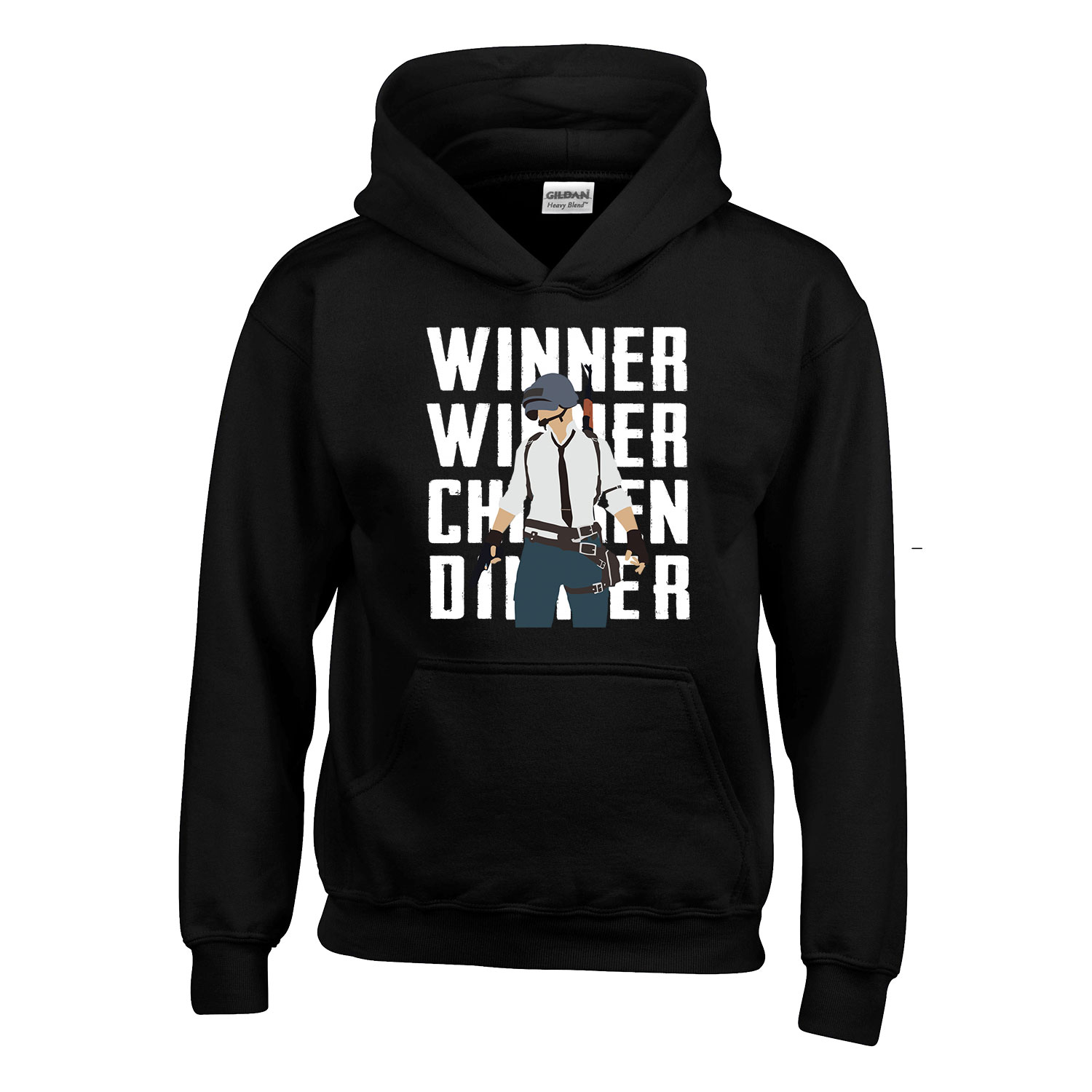 pubg winner winner chiken dinner Fekete Gyerek Kapucnis Pulóver