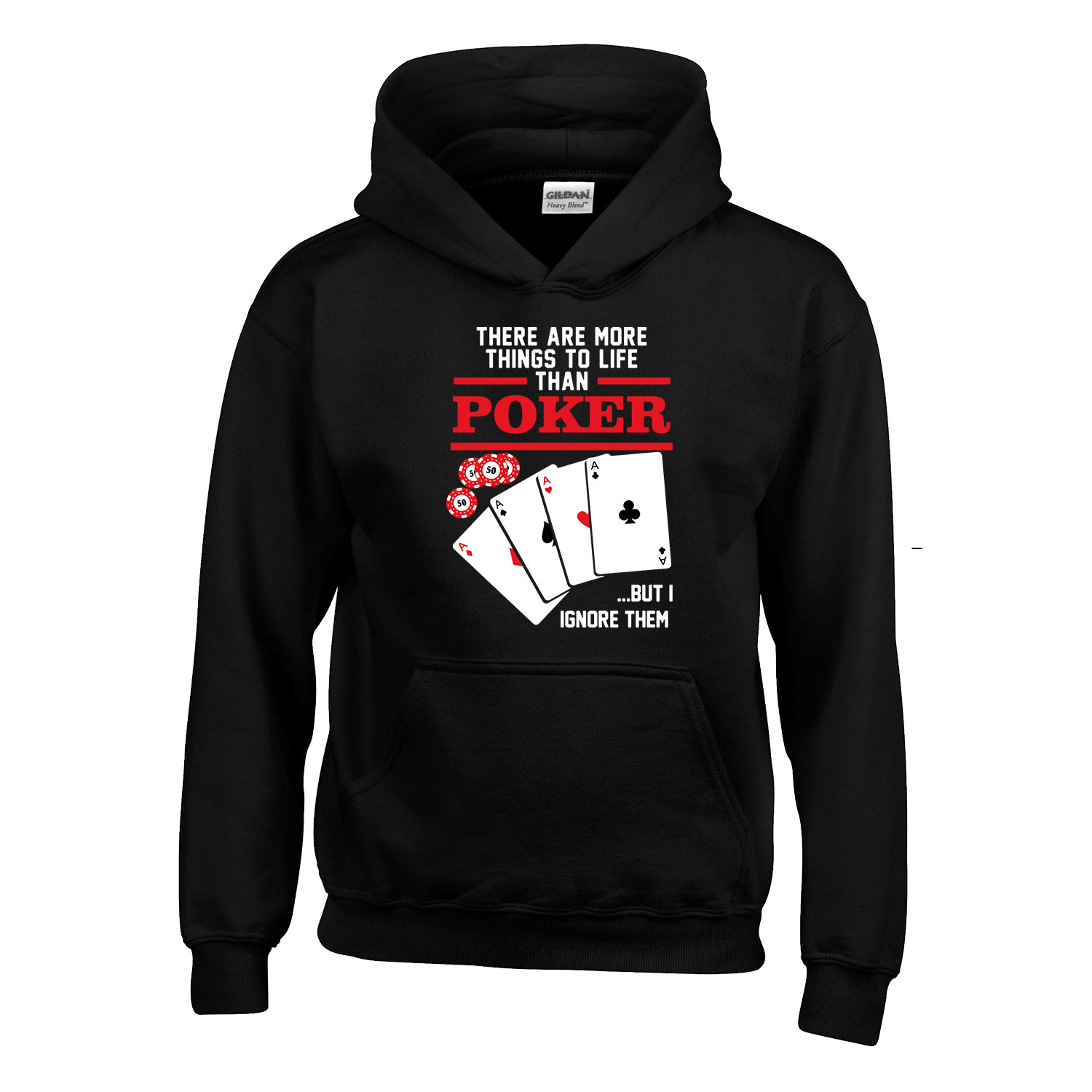 poker Fekete Gyerek Kapucnis Pulóver