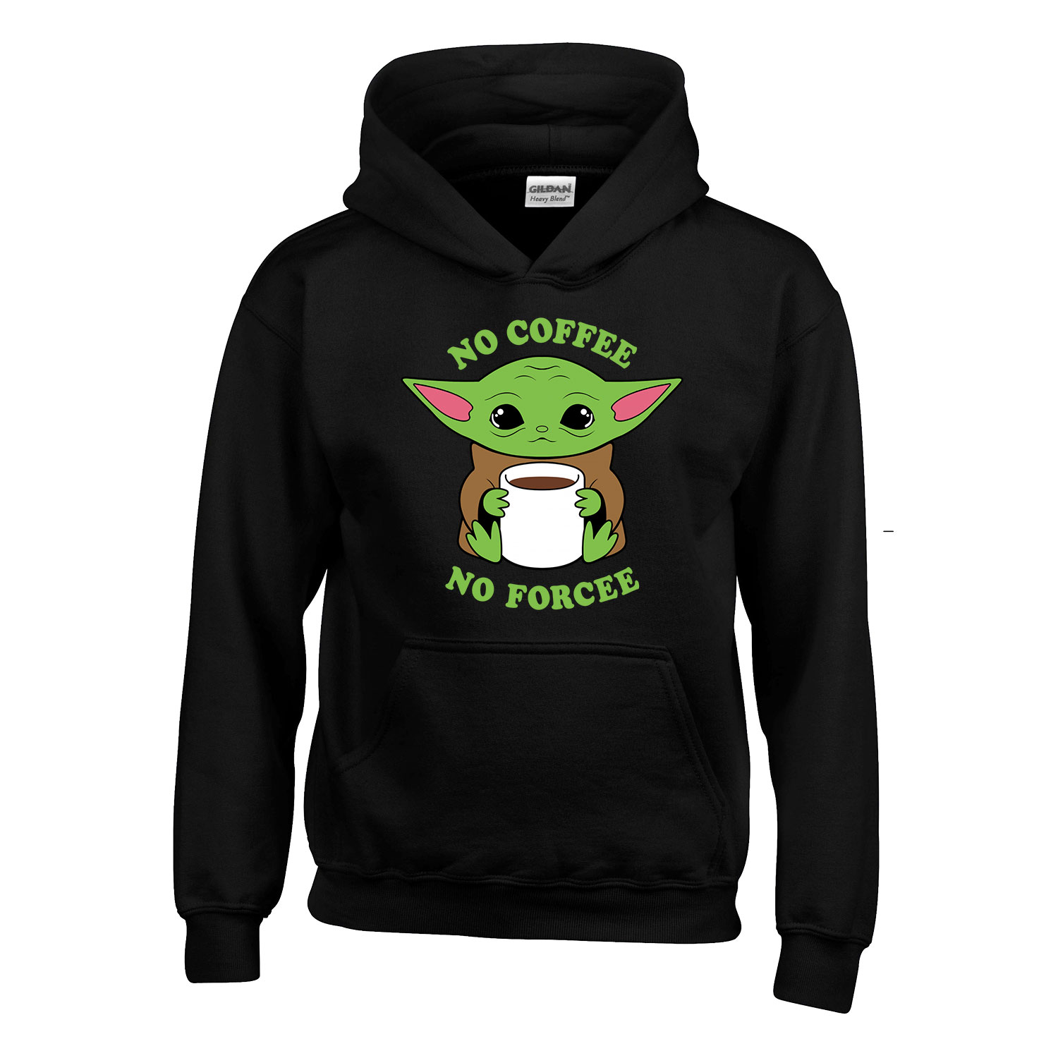 baba yoda baby yoda mandalorian Fekete Gyerek Kapucnis Pulóver