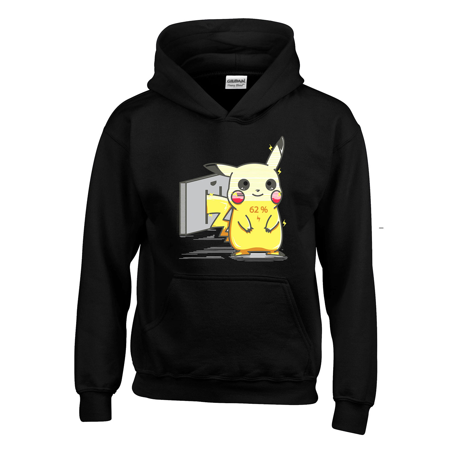pikachu pokmon töltés Fekete Gyerek Kapucnis Pulóver