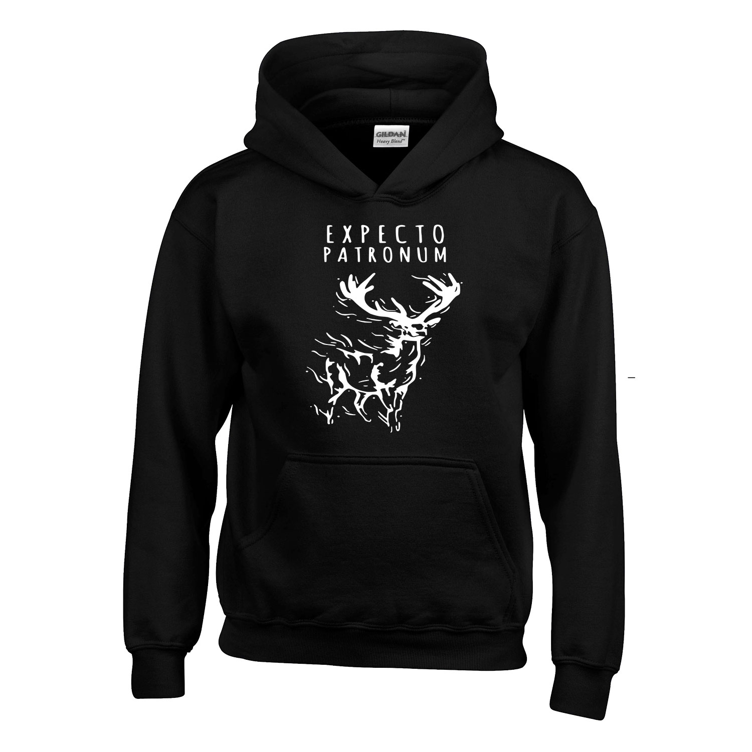 expecto patronum harry potter szarvas Fekete Gyerek Kapucnis Pulóver