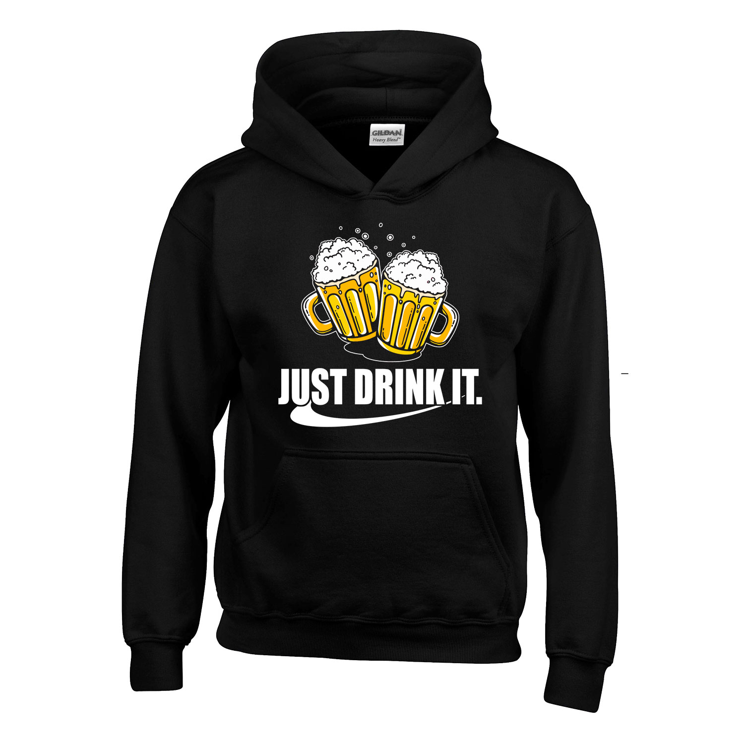 just drink it sör alkohol Fekete Gyerek Kapucnis Pulóver
