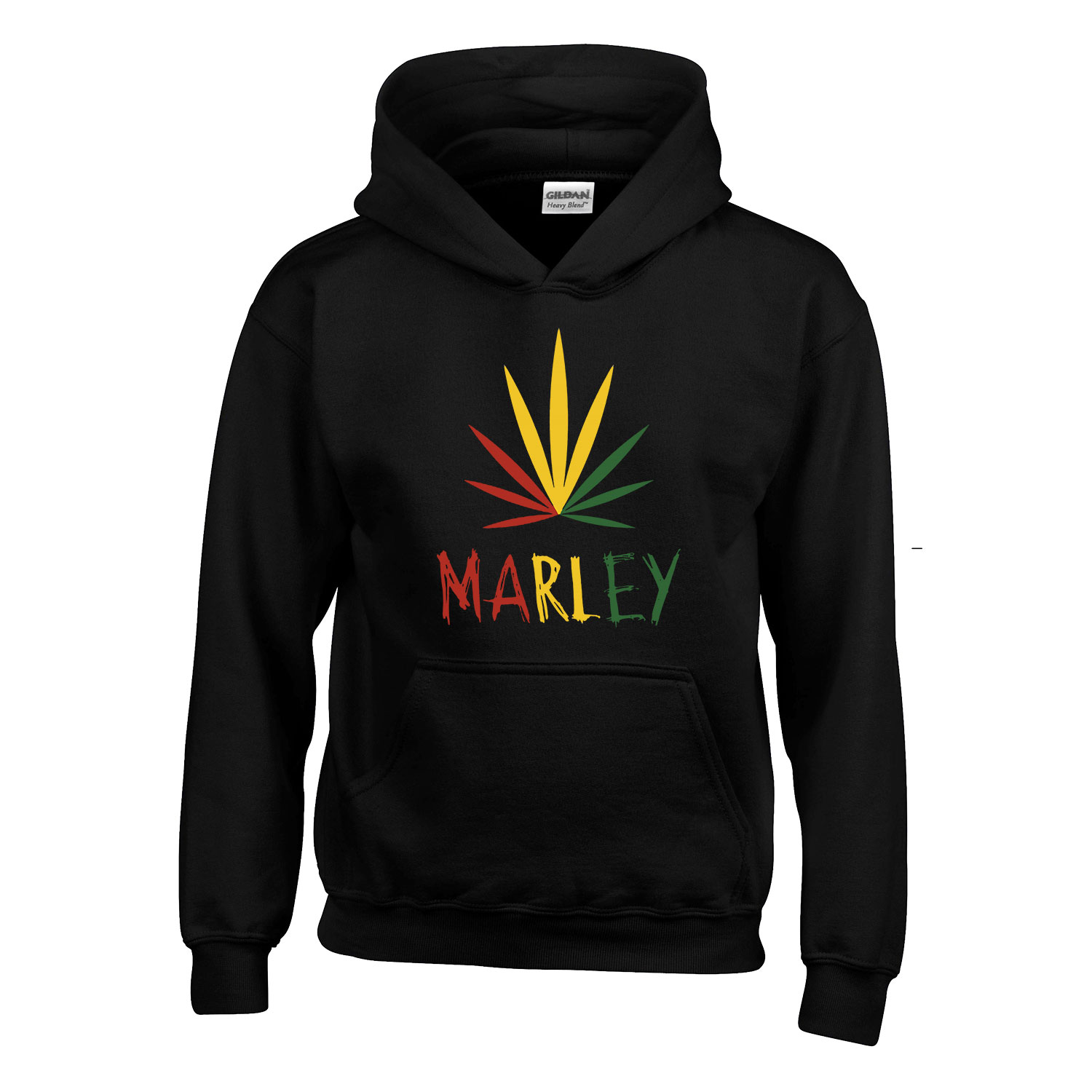 bob marley kanabisz cannabis Fekete Gyerek Kapucnis Pulóver