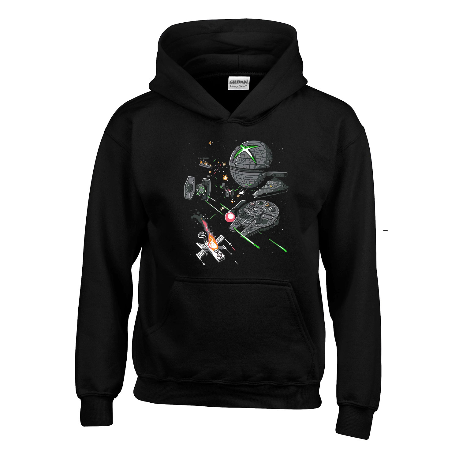 gamer konzolok console joystick star wars Fekete Gyerek Kapucnis Pulóver