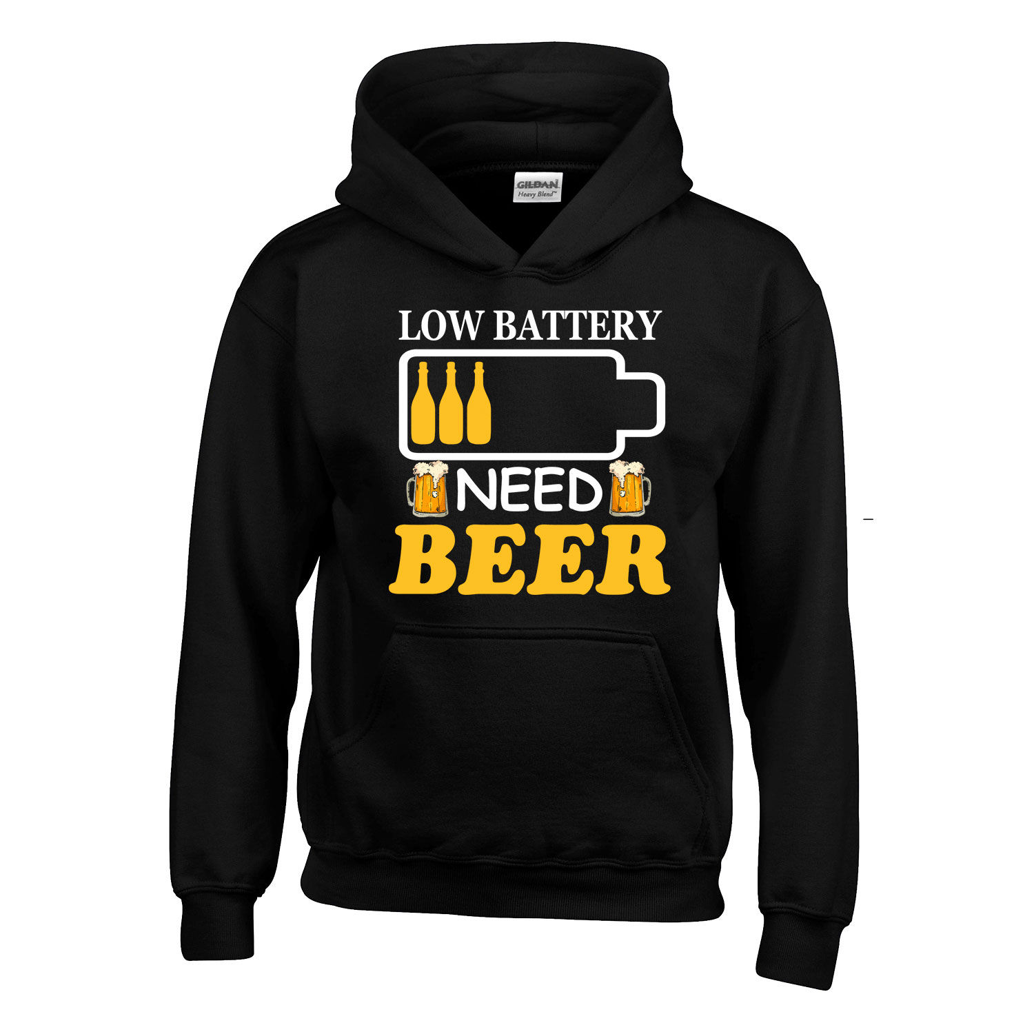 sör battery humor Fekete Gyerek Kapucnis Pulóver