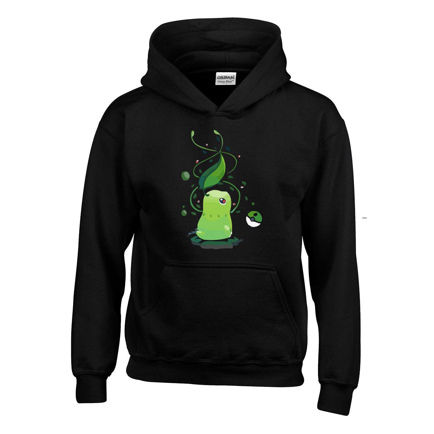 chikorita Fekete Gyerek Kapucnis Pulóver