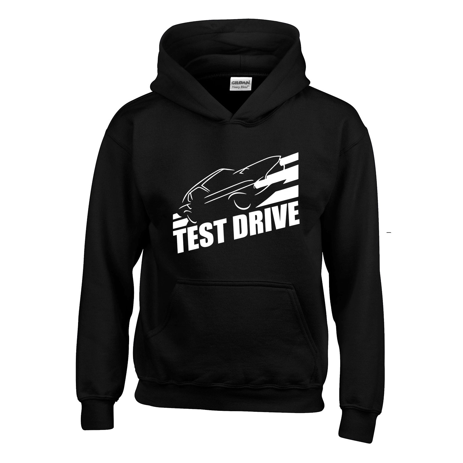 test drive autós autó kocsi Fekete Gyerek Kapucnis Pulóver