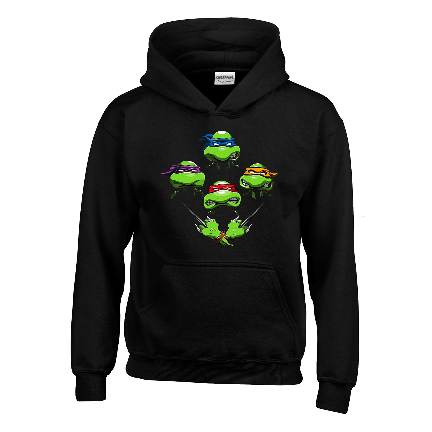 tini ninja teknőcök tmnt turtles Fekete Gyerek Kapucnis Pulóver