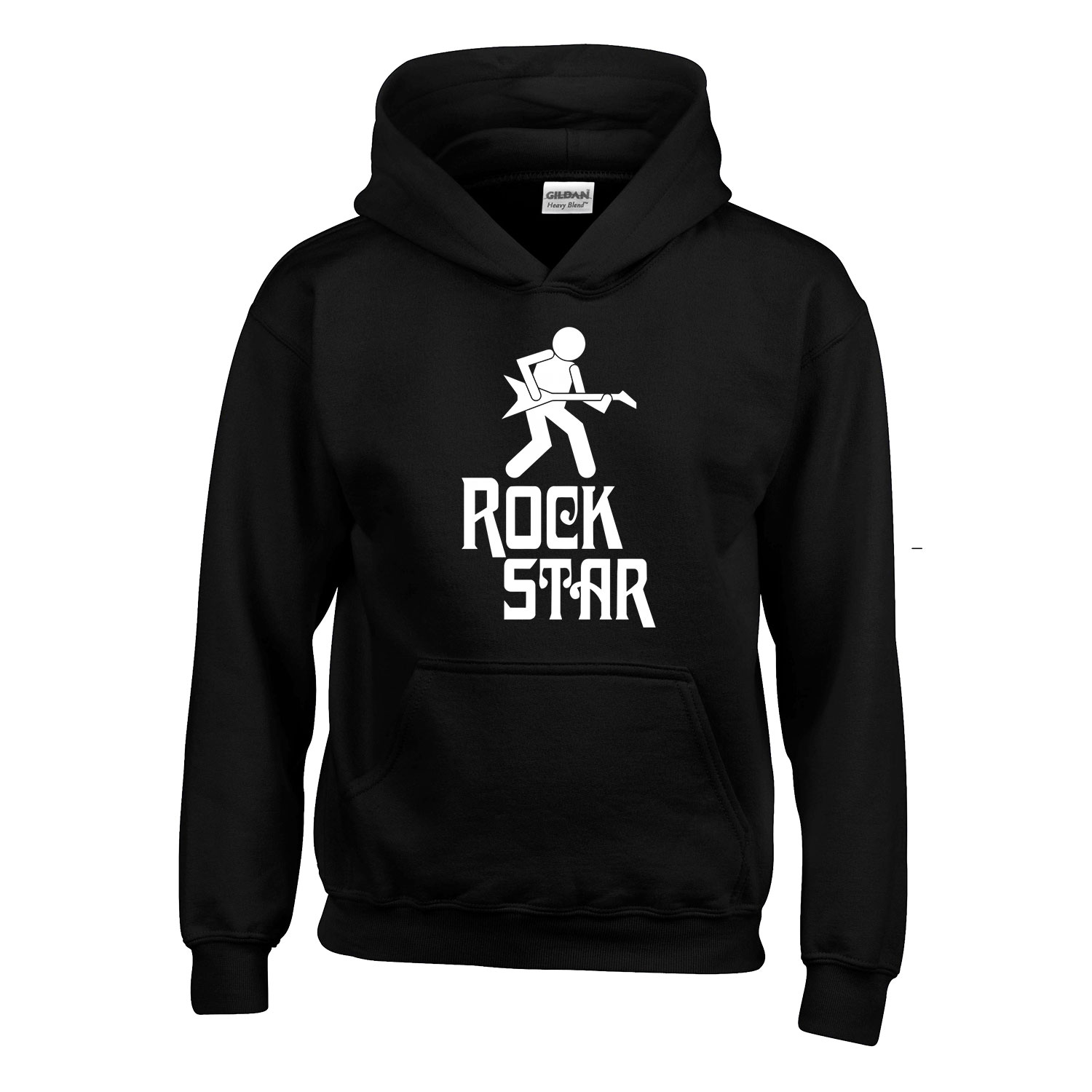 gitár gitáros rock star Fekete Gyerek Kapucnis Pulóver