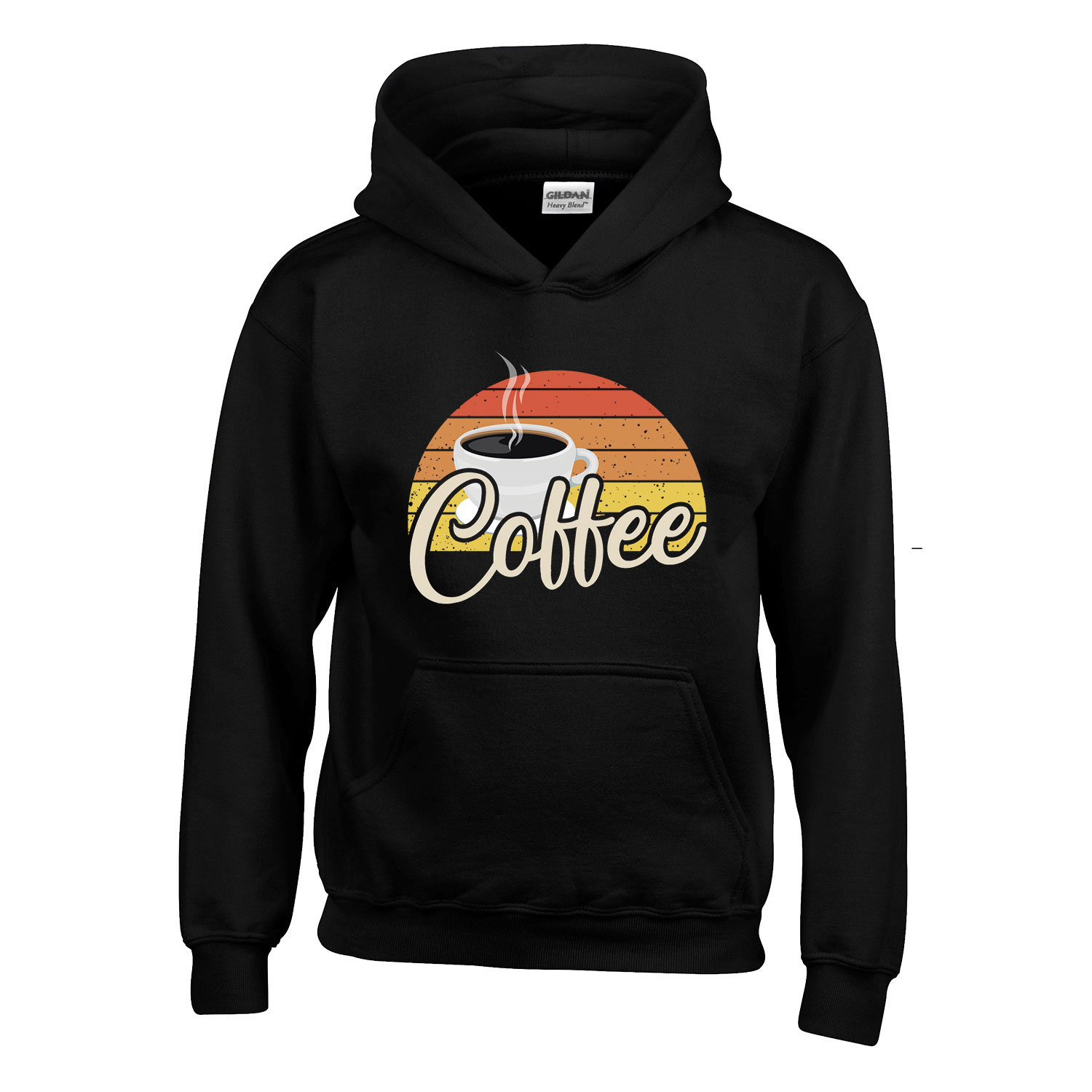 kávé coffee Fekete Gyerek Kapucnis Pulóver