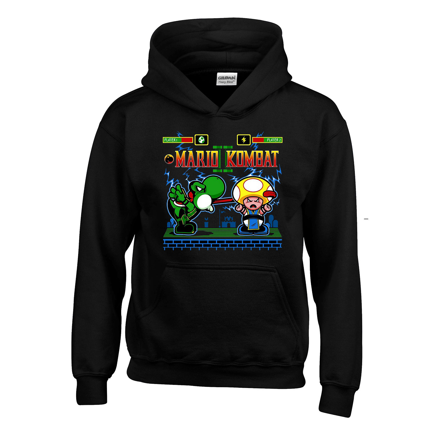 super mario Fekete Gyerek Kapucnis Pulóver