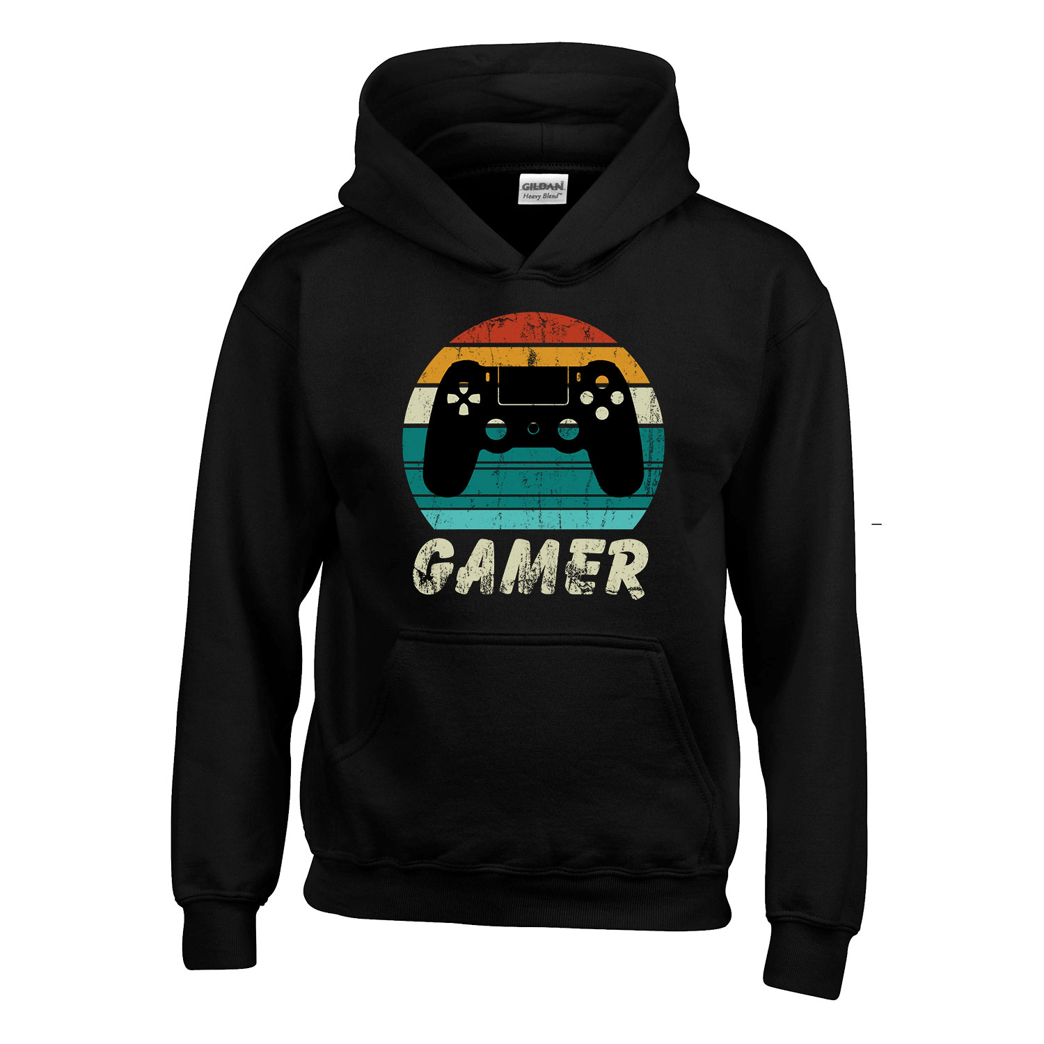 gamer Fekete Gyerek Kapucnis Pulóver