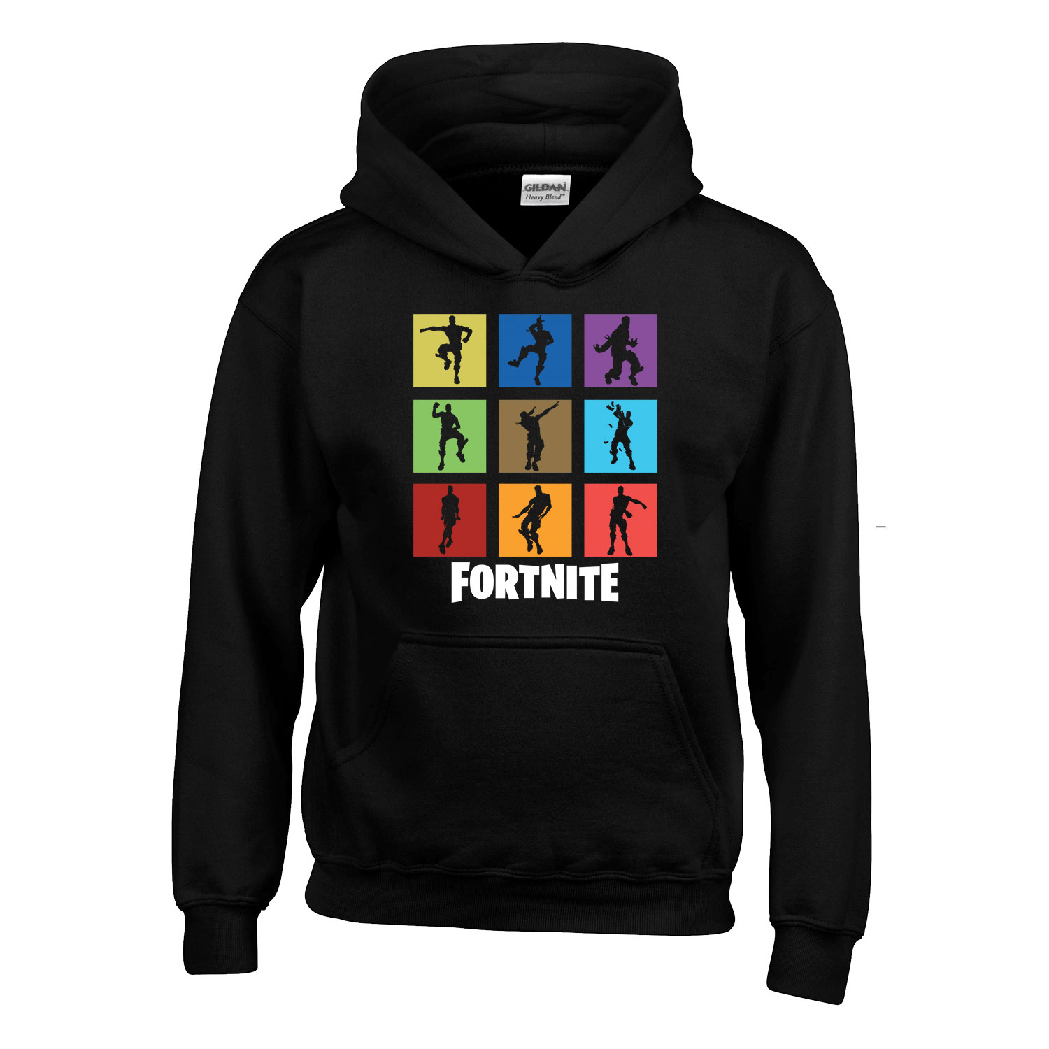 Fortntie emotok Fekete Gyerek Kapucnis Pulóver