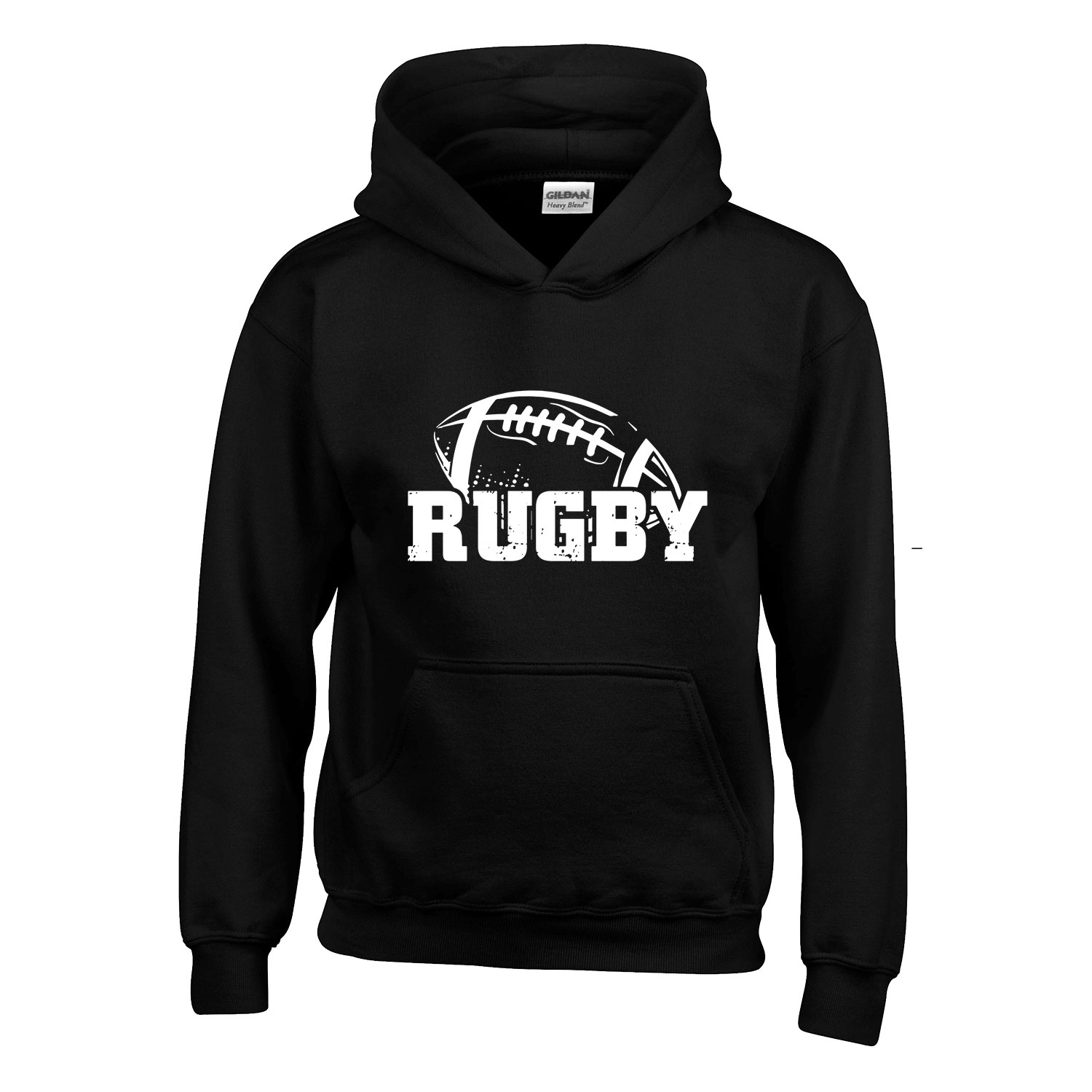 Rugby Fekete Gyerek Kapucnis Pulóver