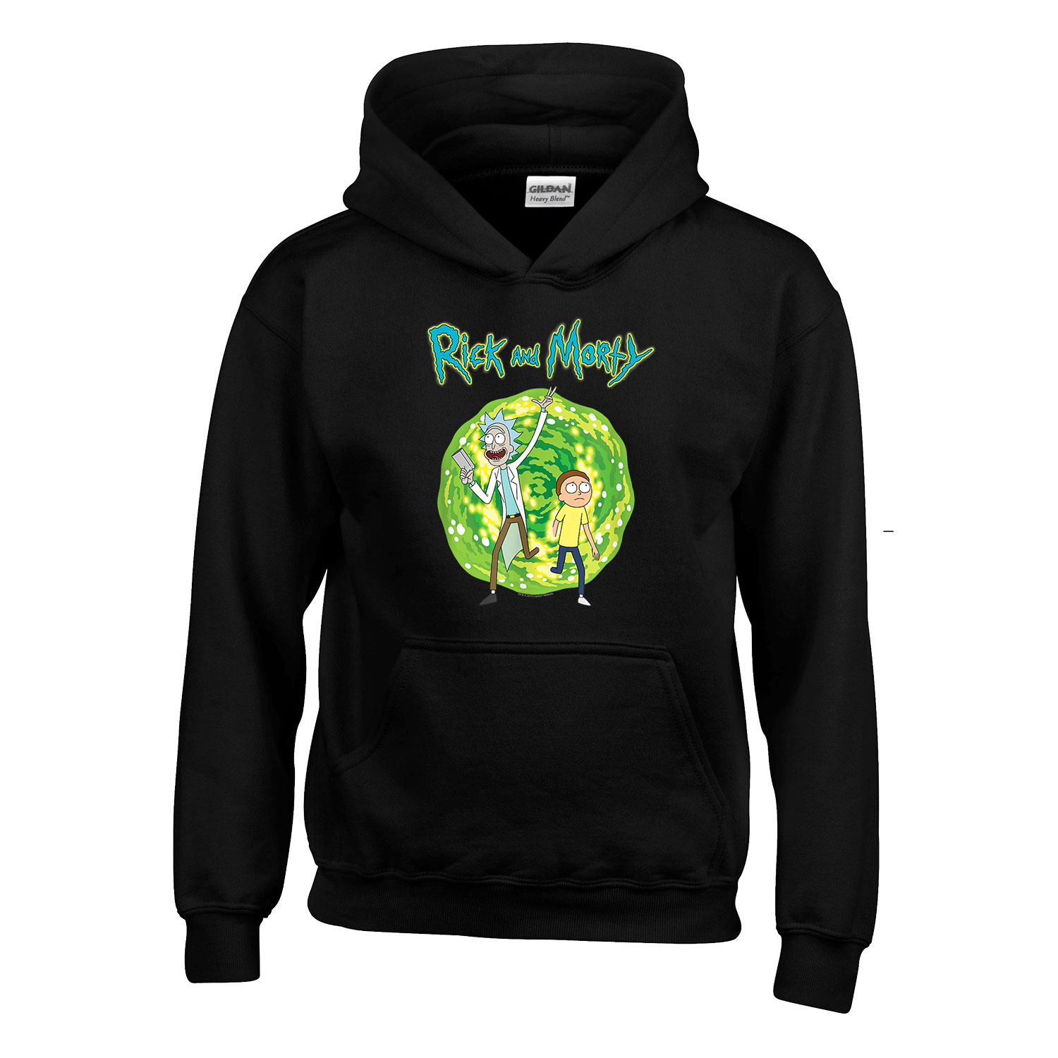 rick and morty Fekete Gyerek Kapucnis Pulóver