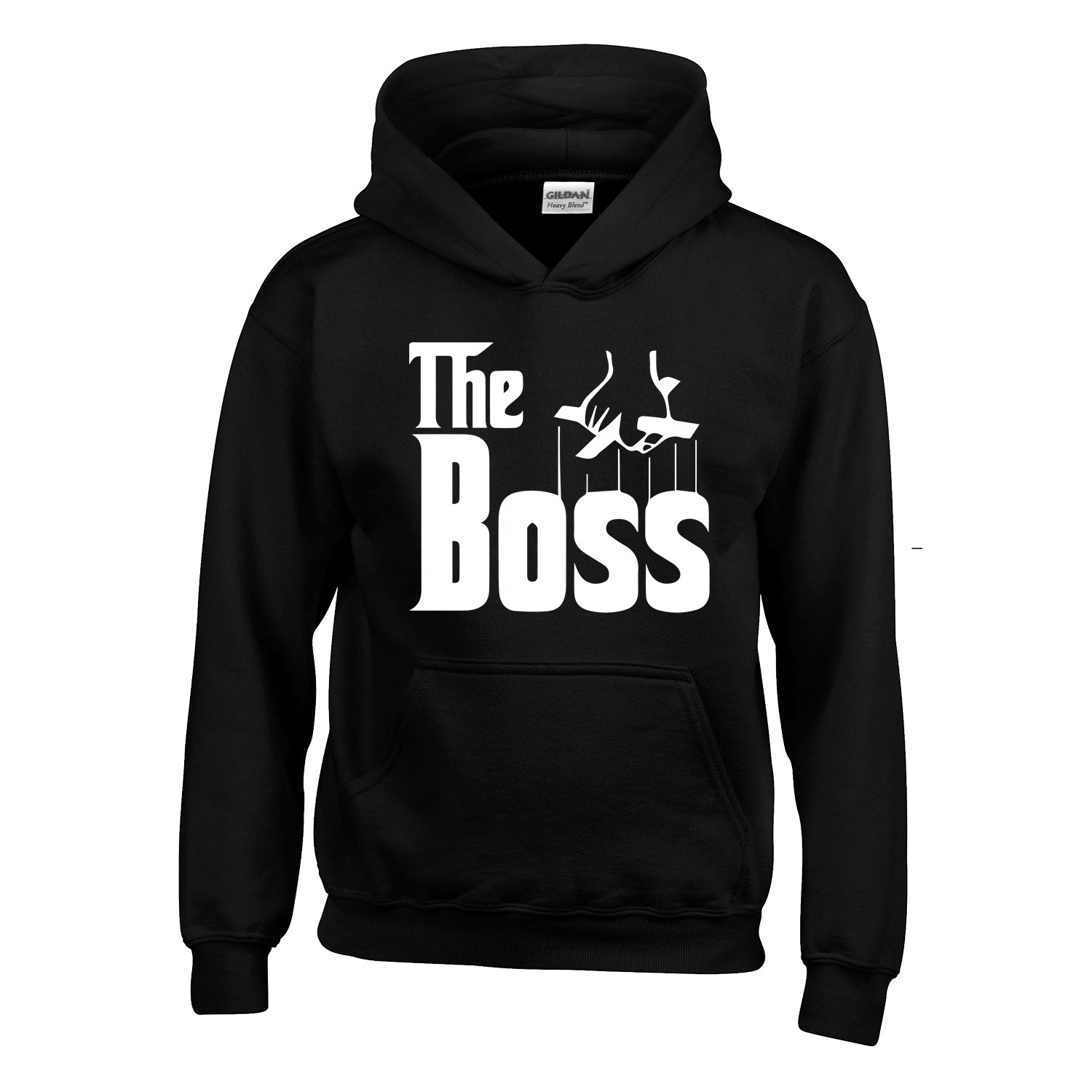 the boss főnök Fekete Gyerek Kapucnis Pulóver