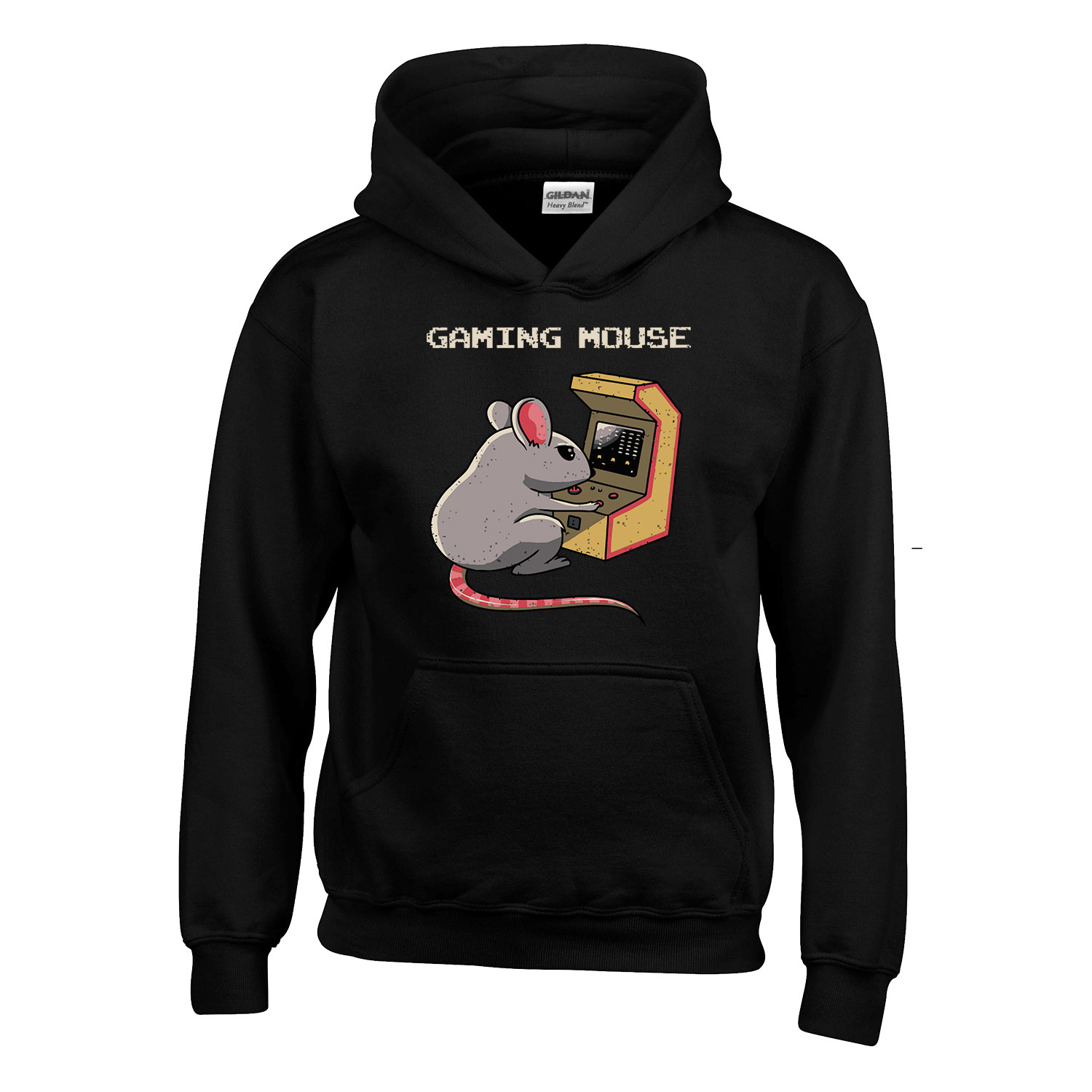 Gaming Mouse  Fekete Gyerek Kapucnis Pulóver