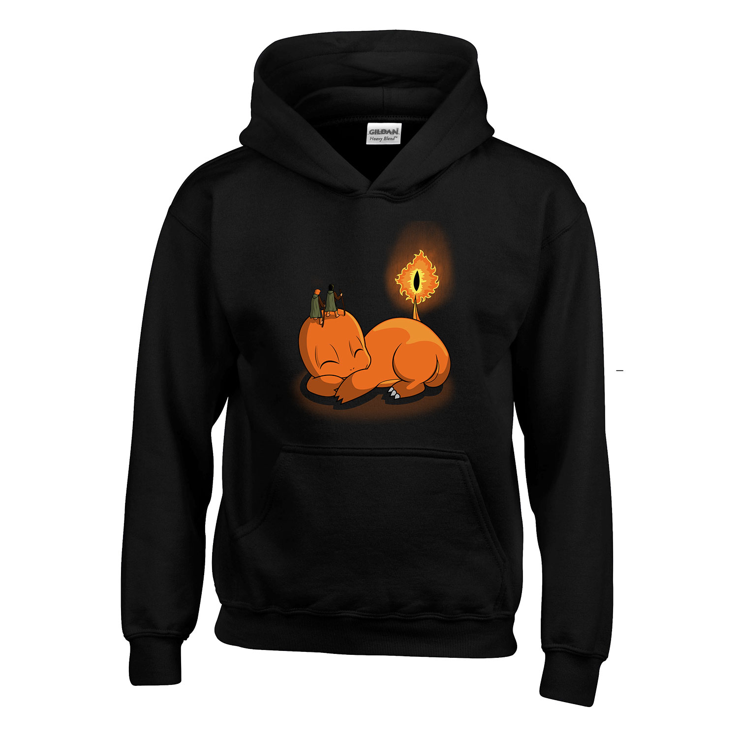 Charmander chauron gyűrűk ura Fekete Gyerek Kapucnis Pulóver