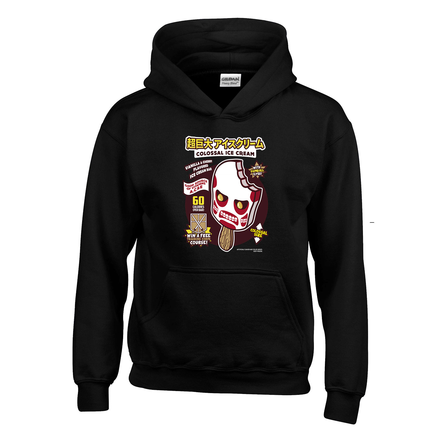 attack on titan humor Fekete Gyerek Kapucnis Pulóver