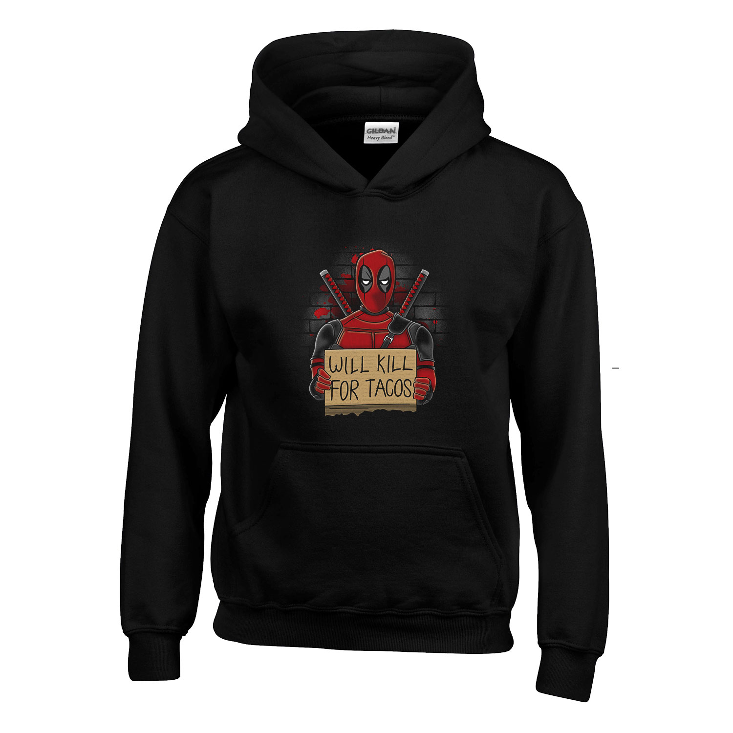 deadpool Fekete Gyerek Kapucnis Pulóver