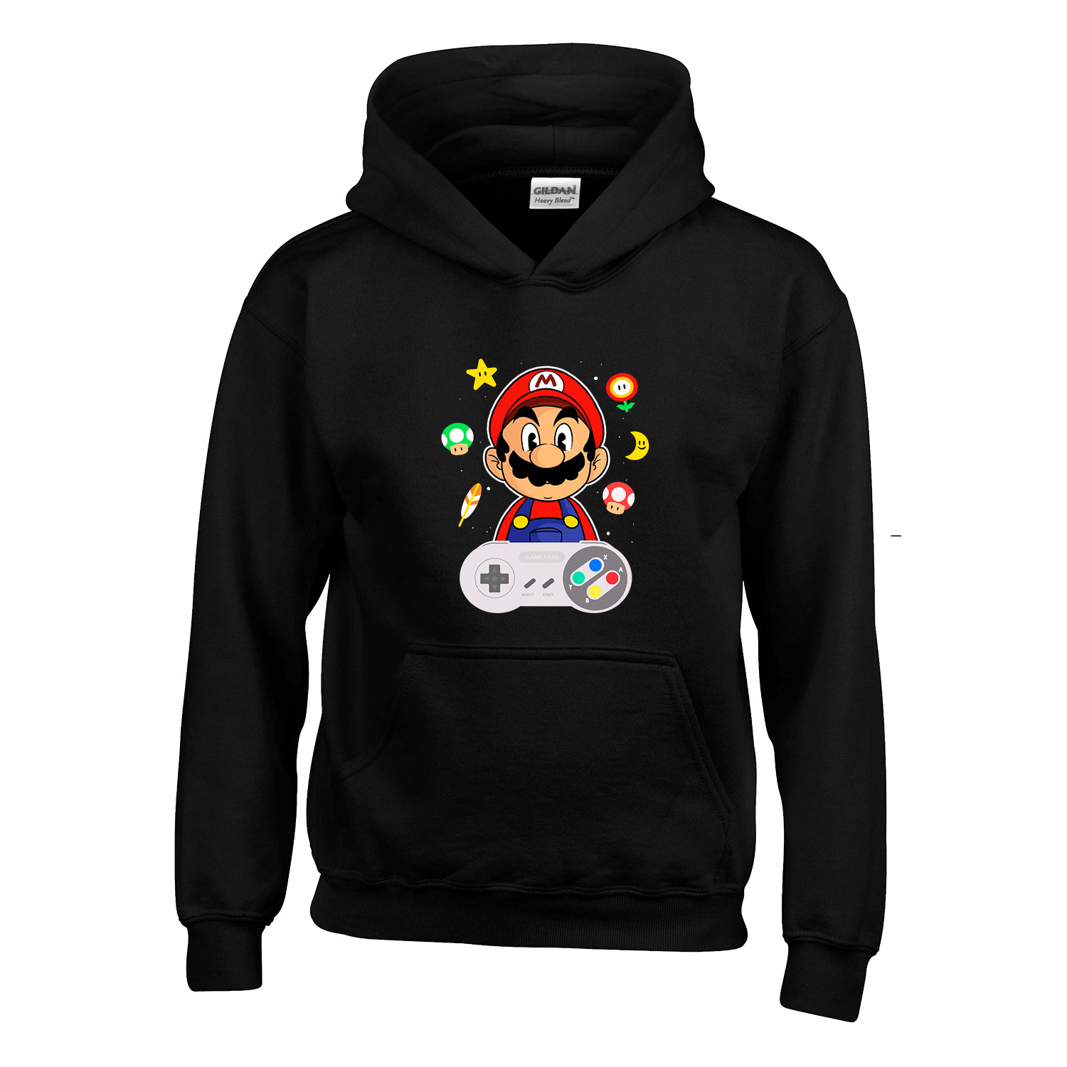 super mario Fekete Gyerek Kapucnis Pulóver