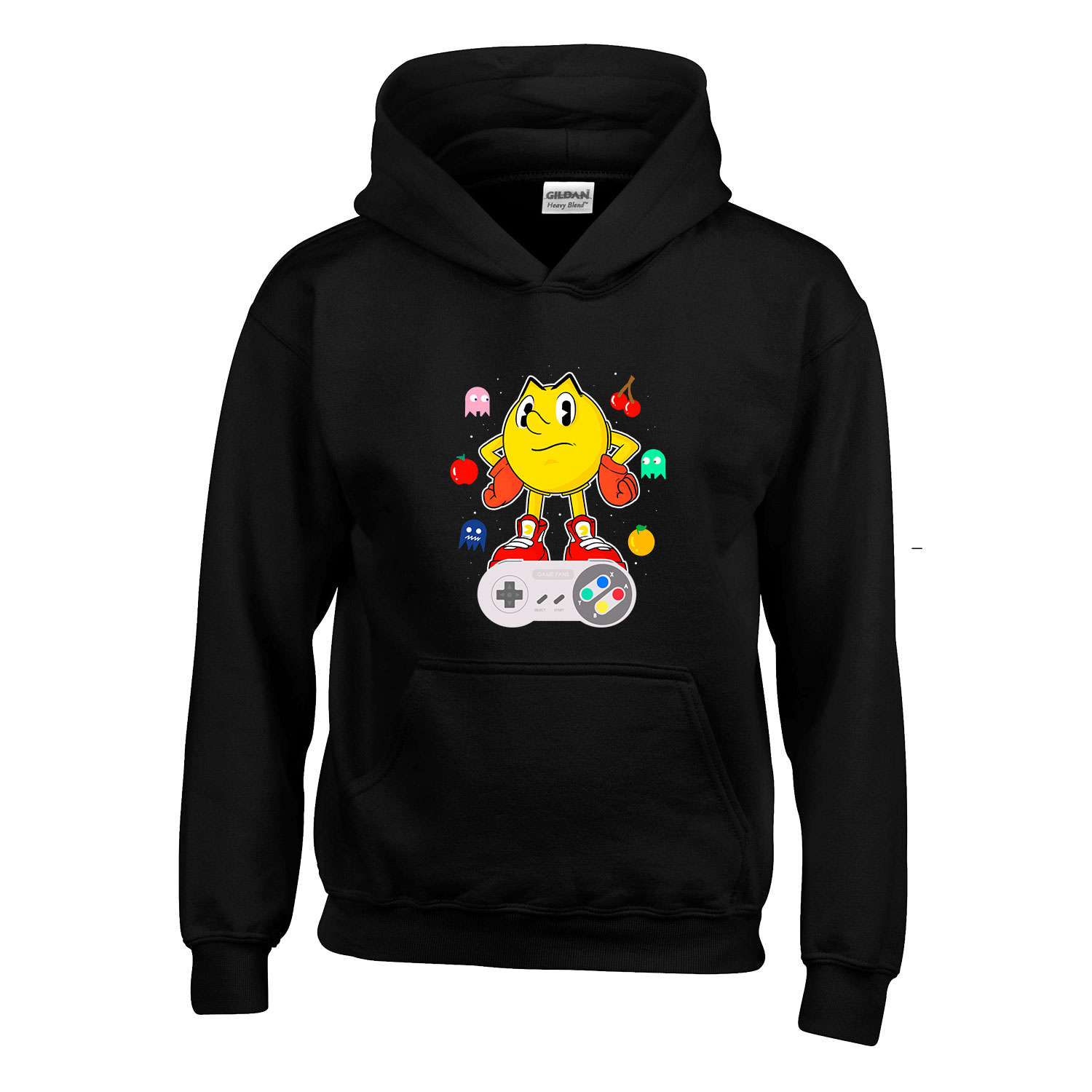 pacman Fekete Gyerek Kapucnis Pulóver