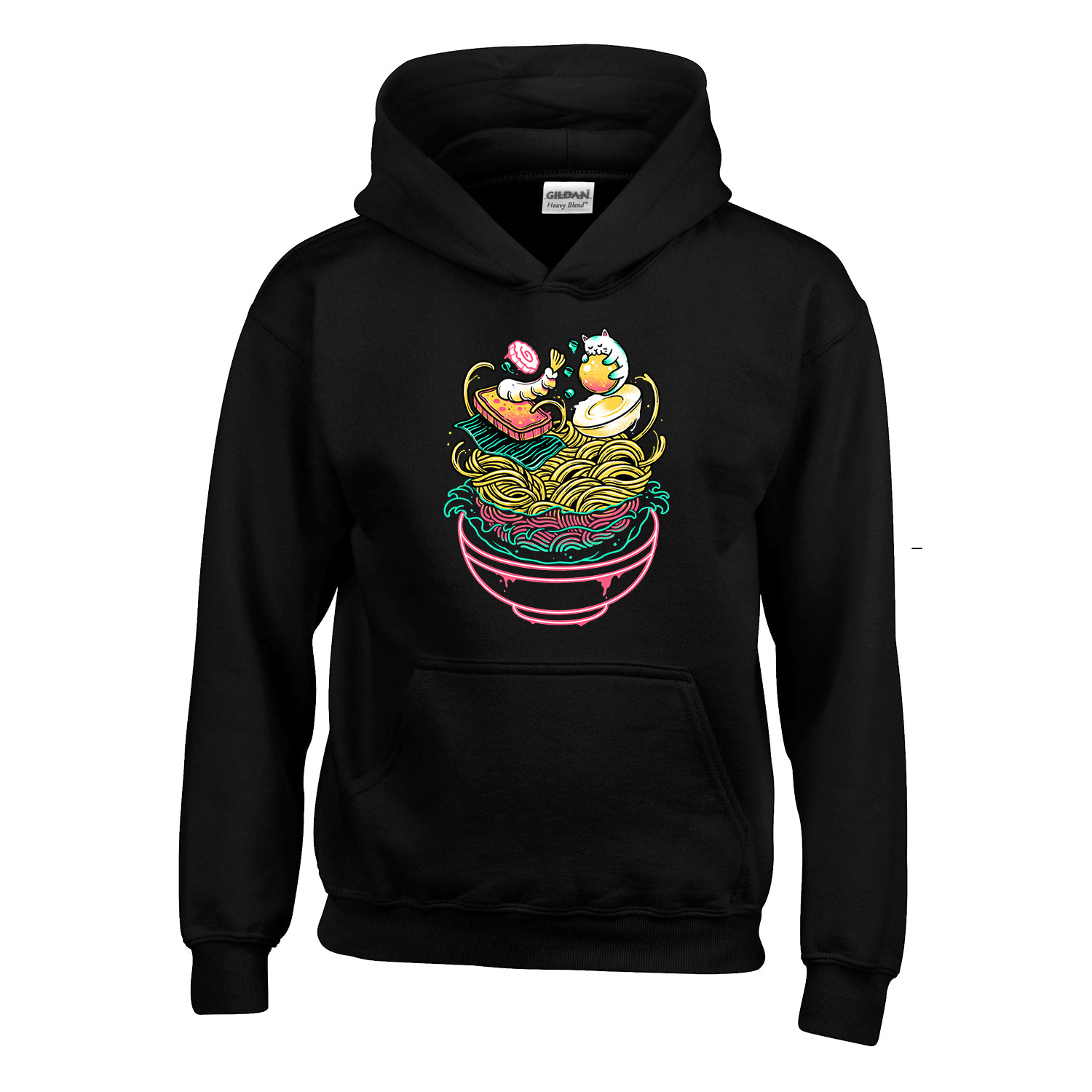 ramen leves  Fekete Gyerek Kapucnis Pulóver