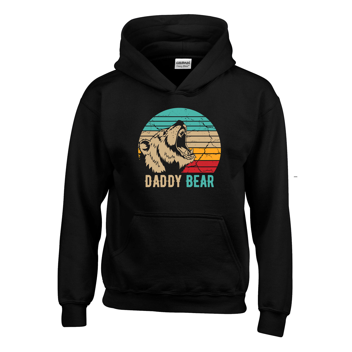 daddy bear apák napja apa apáknak Fekete Gyerek Kapucnis Pulóver