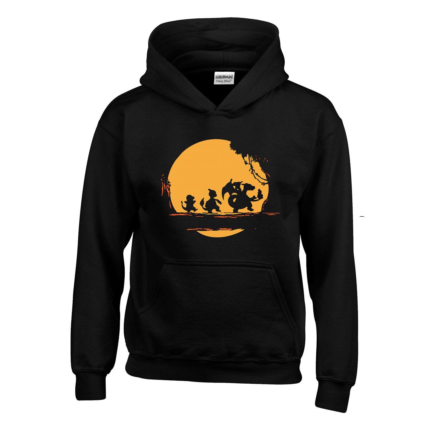 charmander charmelion charizard Fekete Gyerek Kapucnis Pulóver