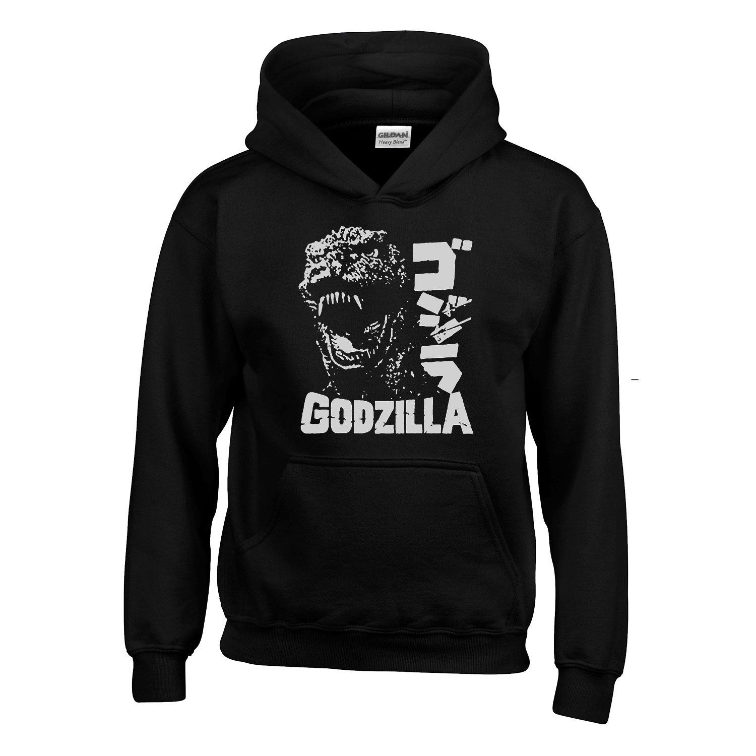 retro godzilla Fekete Gyerek Kapucnis Pulóver