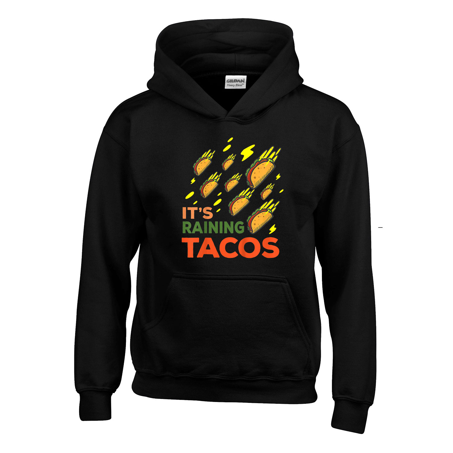 raining tacos Fekete Gyerek Kapucnis Pulóver