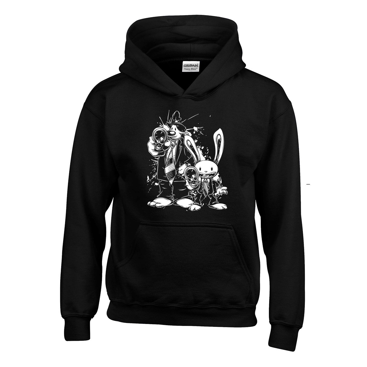 sam and max Fekete Gyerek Kapucnis Pulóver
