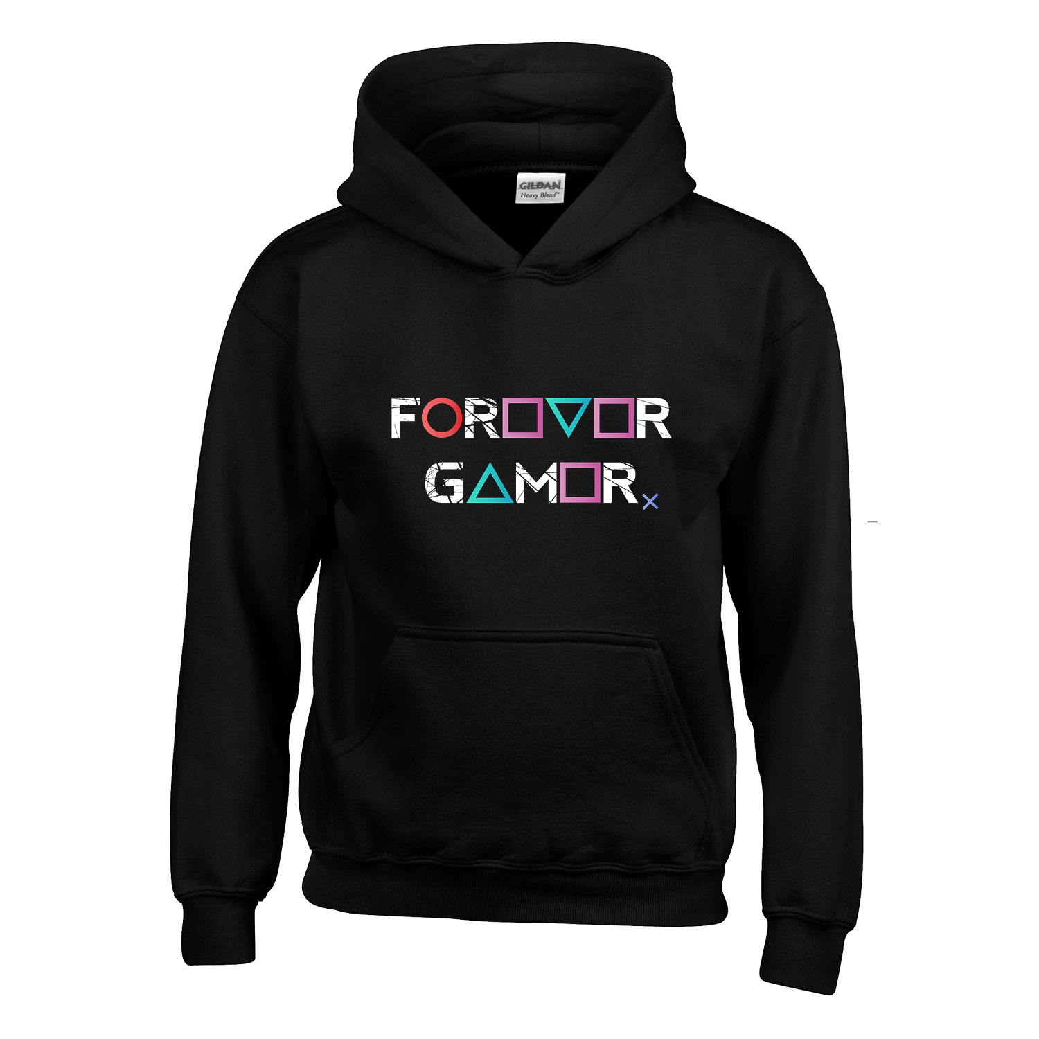 gamer forever playstation ps4 ps5 Fekete Gyerek Kapucnis Pulóver