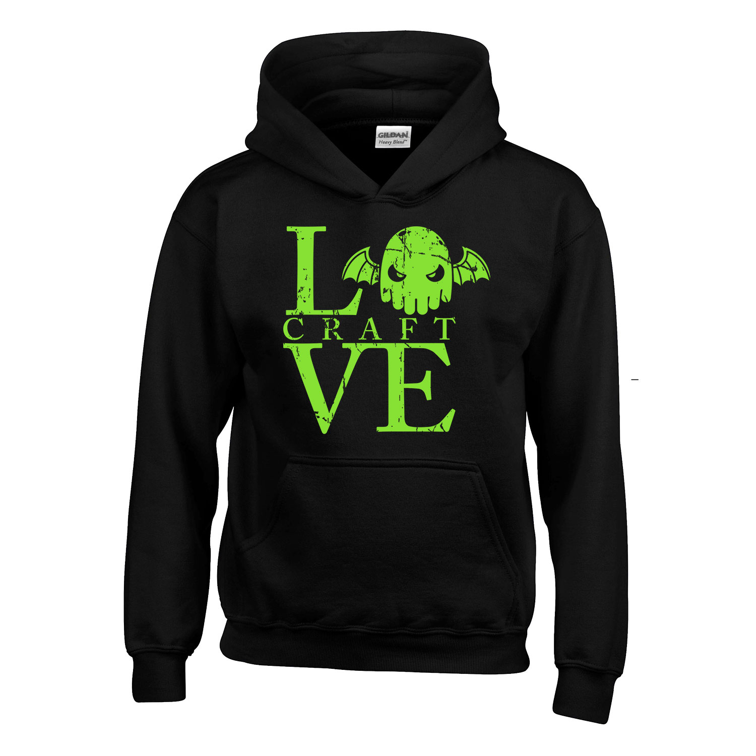 hp lovecraft Fekete Gyerek Kapucnis Pulóver