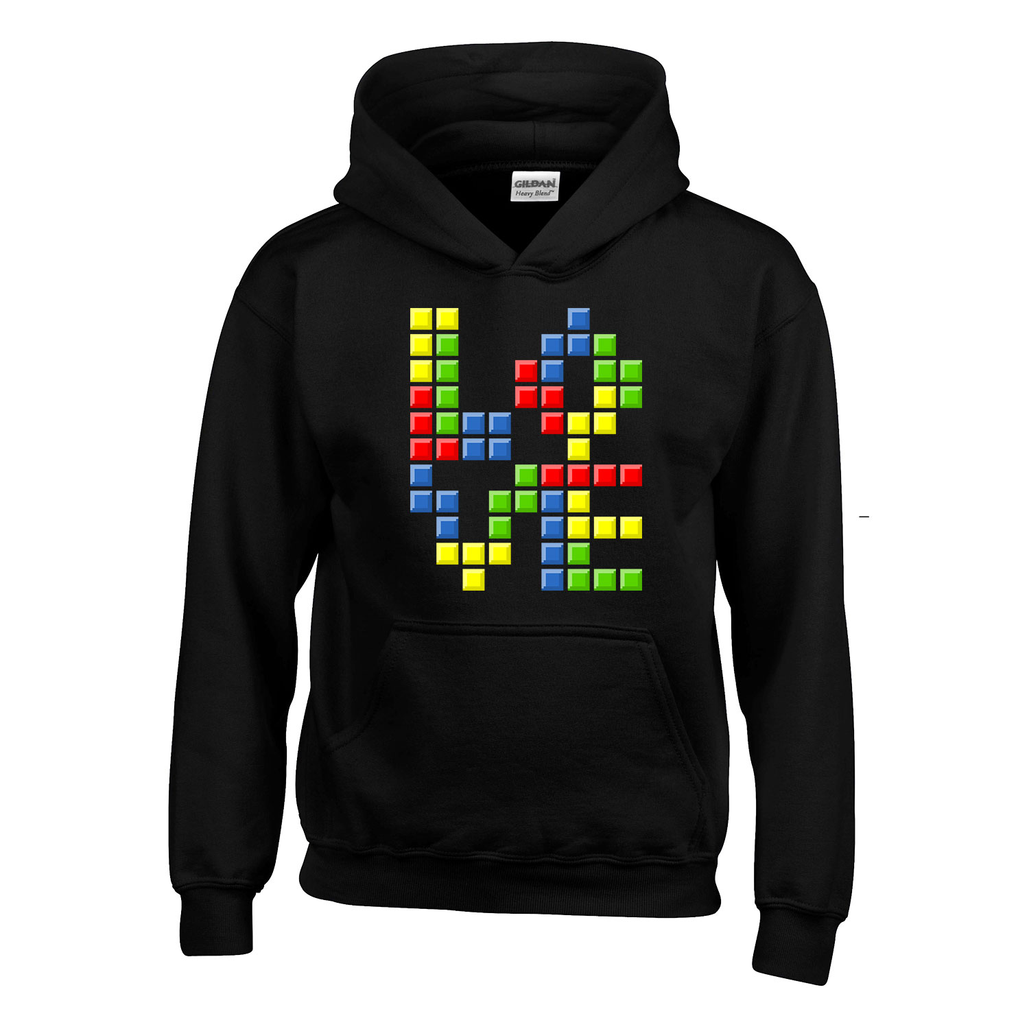 love tetris tetrisz Fekete Gyerek Kapucnis Pulóver