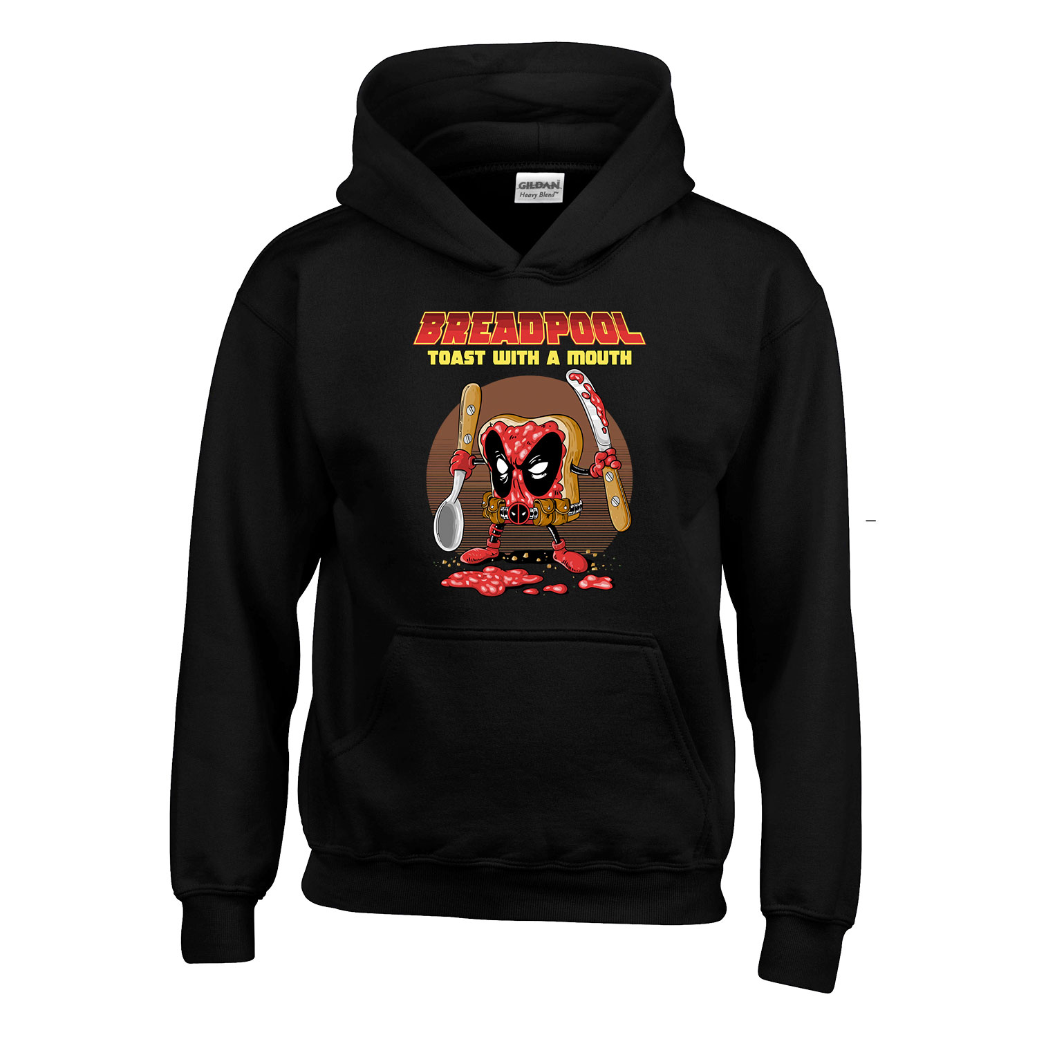 deadpool kenyér Fekete Gyerek Kapucnis Pulóver